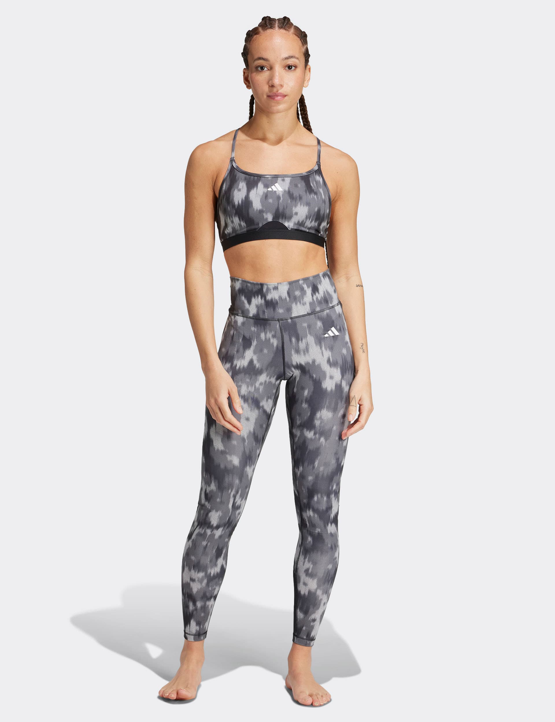 Adidas Women's Optime Essentials Printed 7/8 Leggings - XS - Grey, Grey