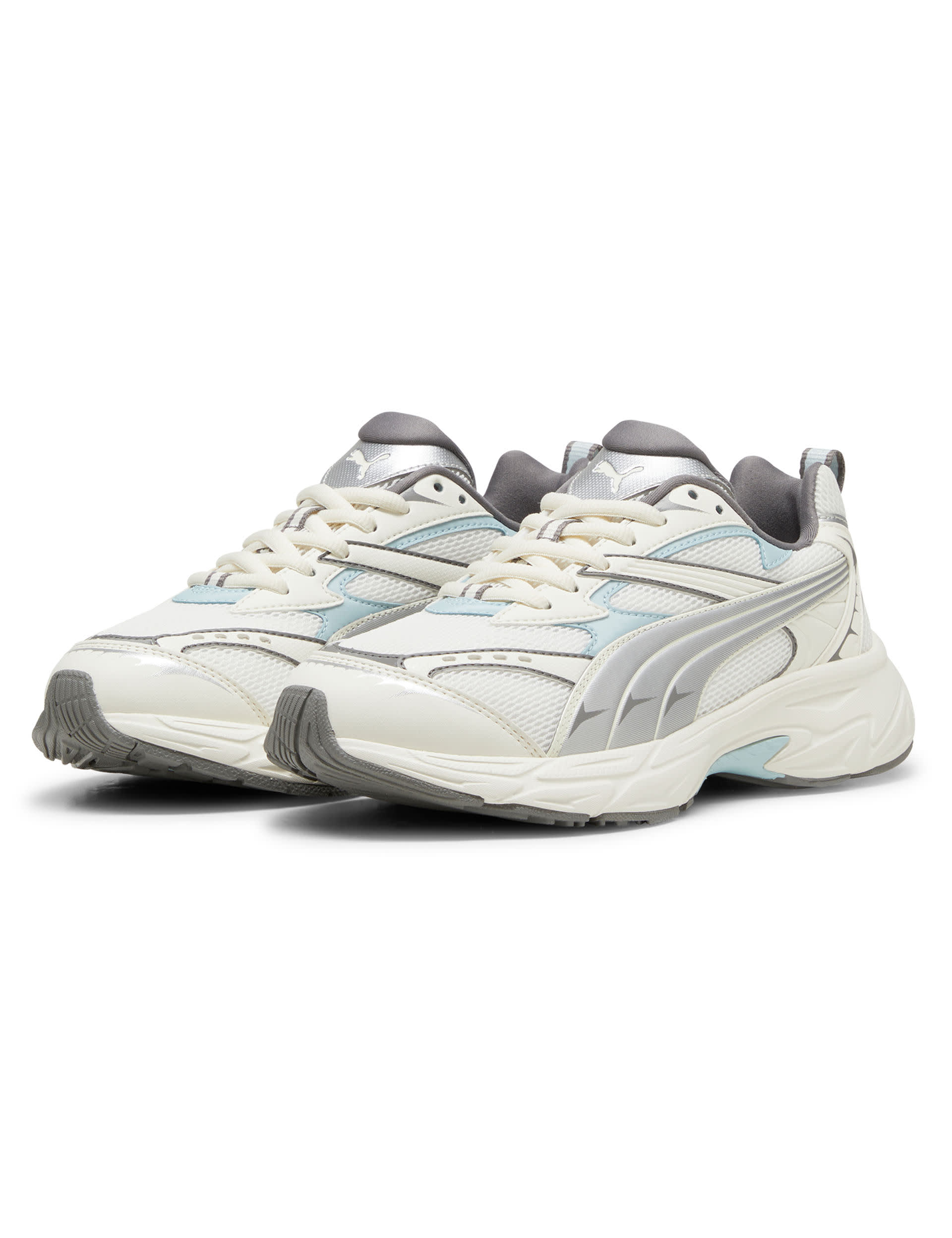 Puma Women's Morphic Metallic Mesh Detail Trainers - 6 - White Mix, White Mix