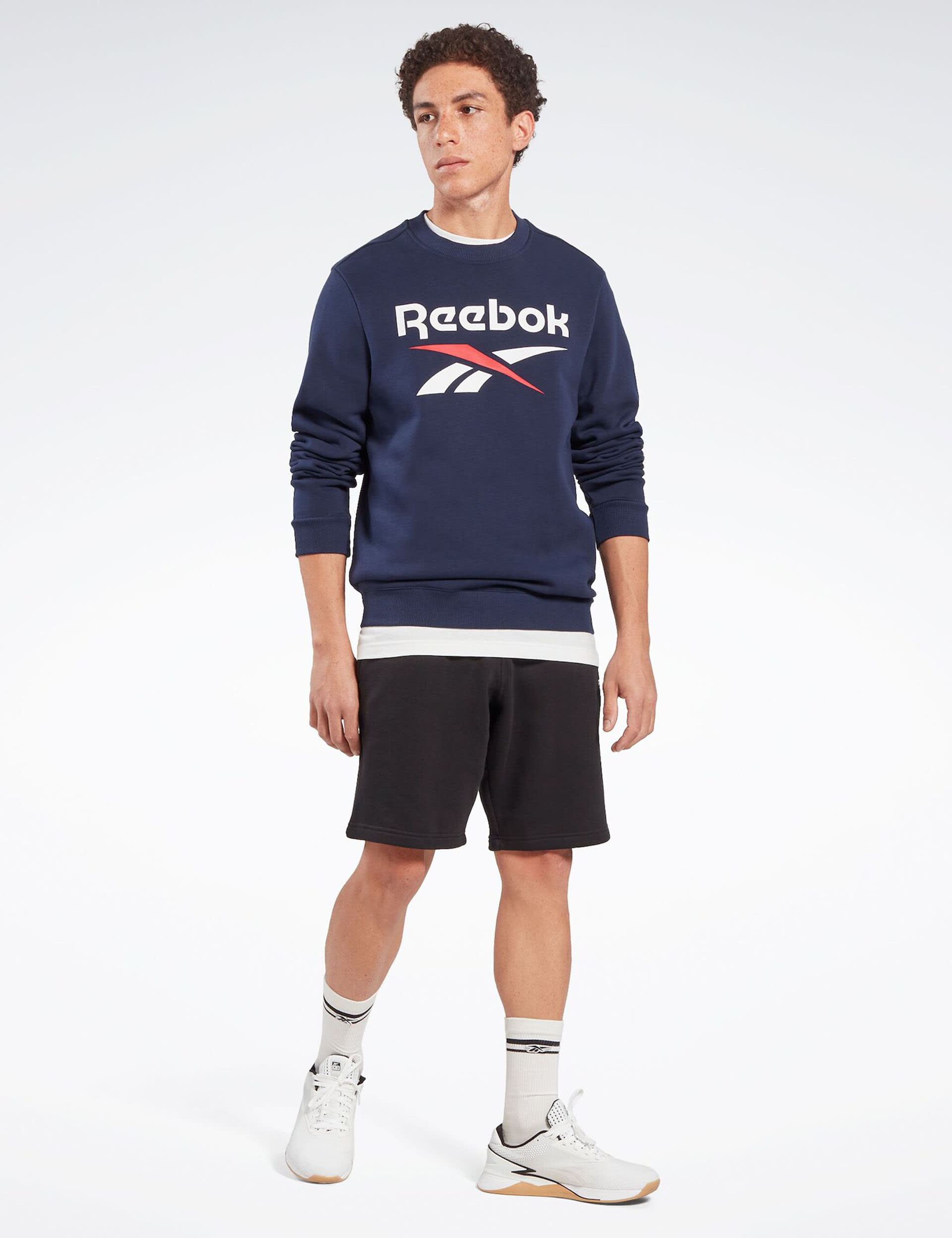 Reebok Men's Identity Big Logo Fleece Sweatshirt - Navy, Navy