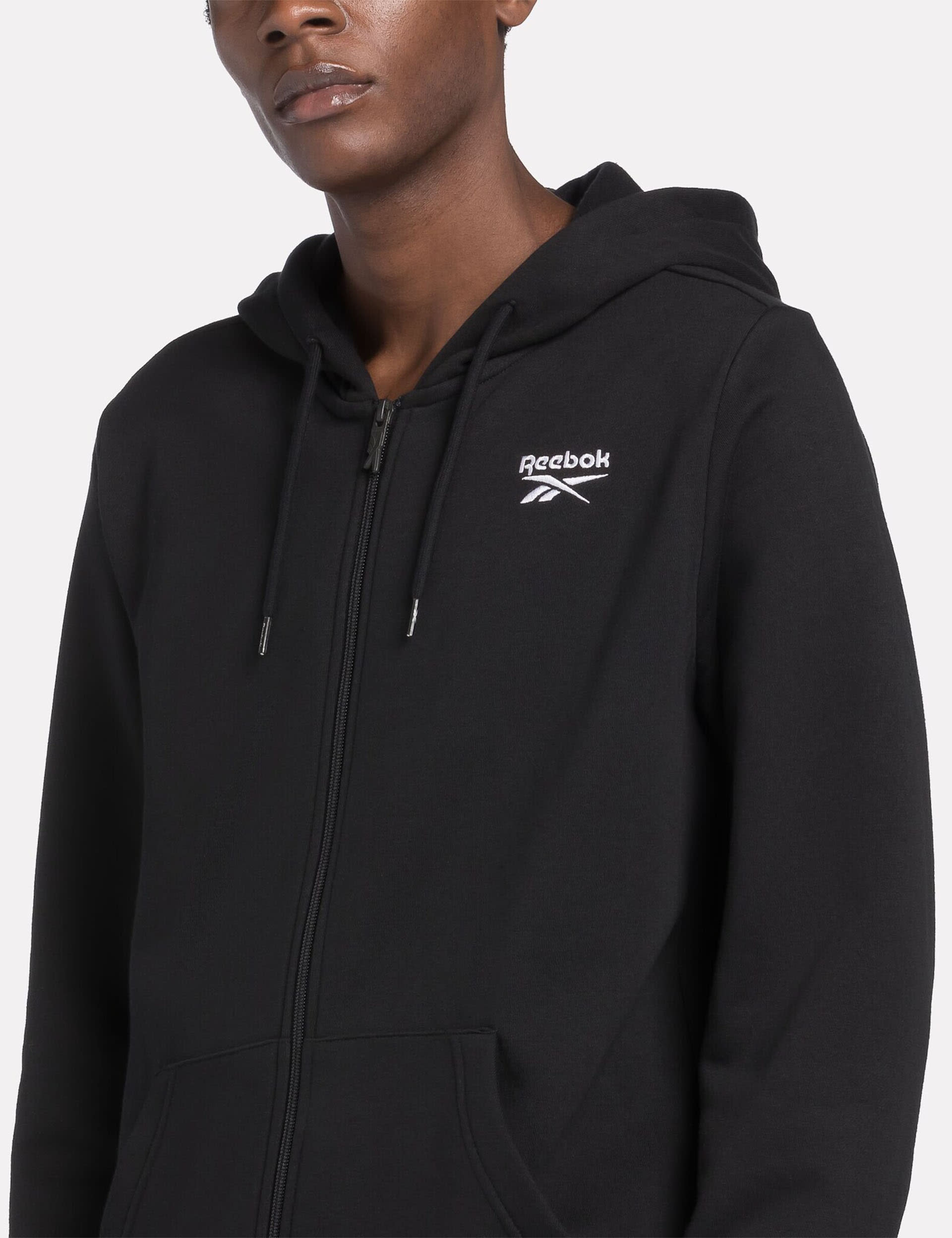 Reebok Men's Identity Small Logo Fleece Zip Up Hoodie - XL - Black, Black,Navy