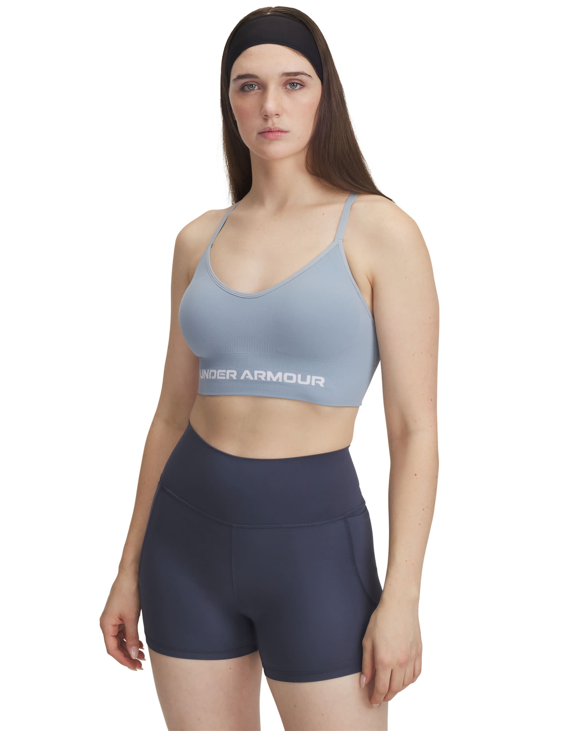 Under Armour Women's Vanish Seamless Sports Bra - Light Blue, White,Black,Light Blue