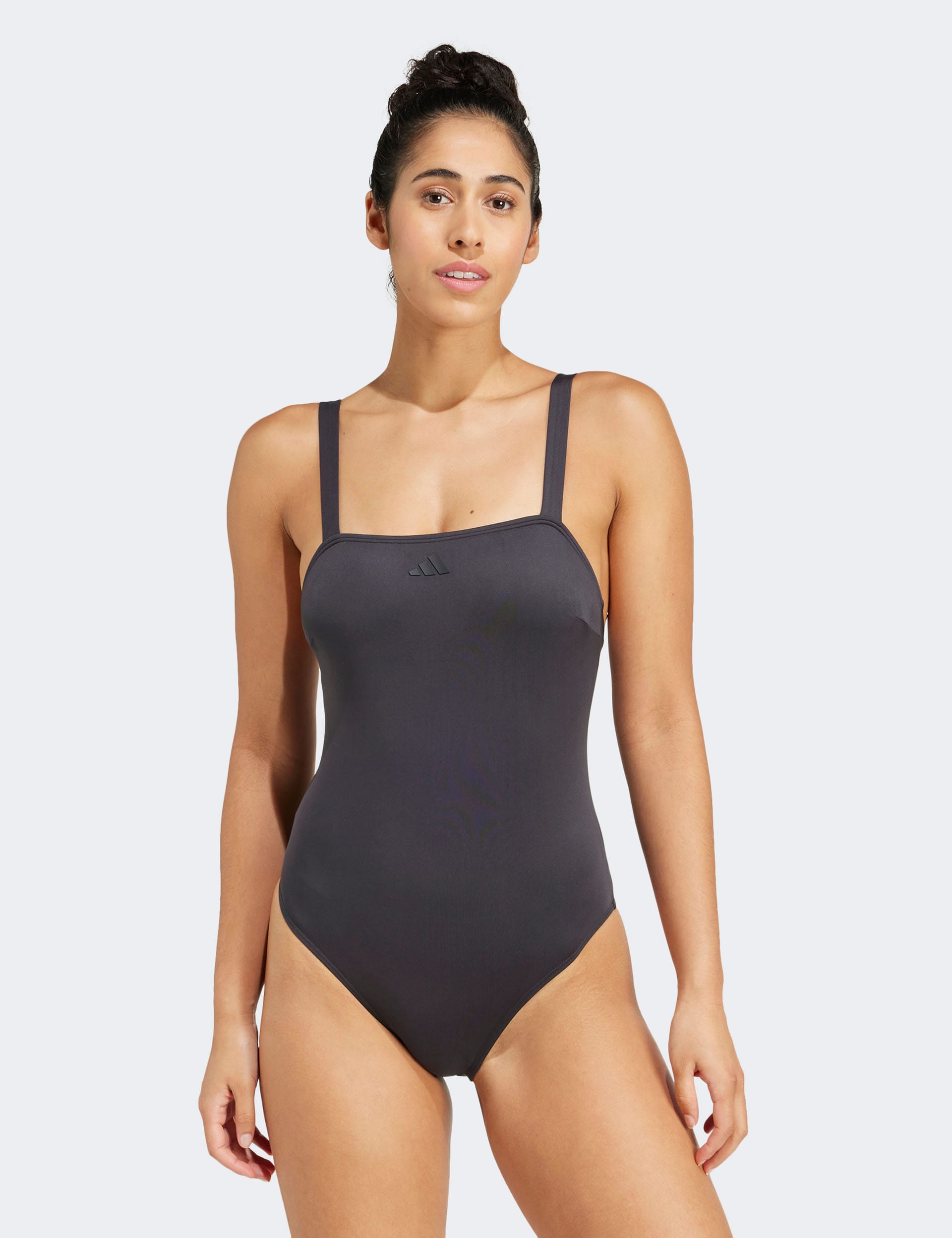 Adidas Women's Iconisea Padded U-Back Square Neck Swimsuit - 32 - Black, Black