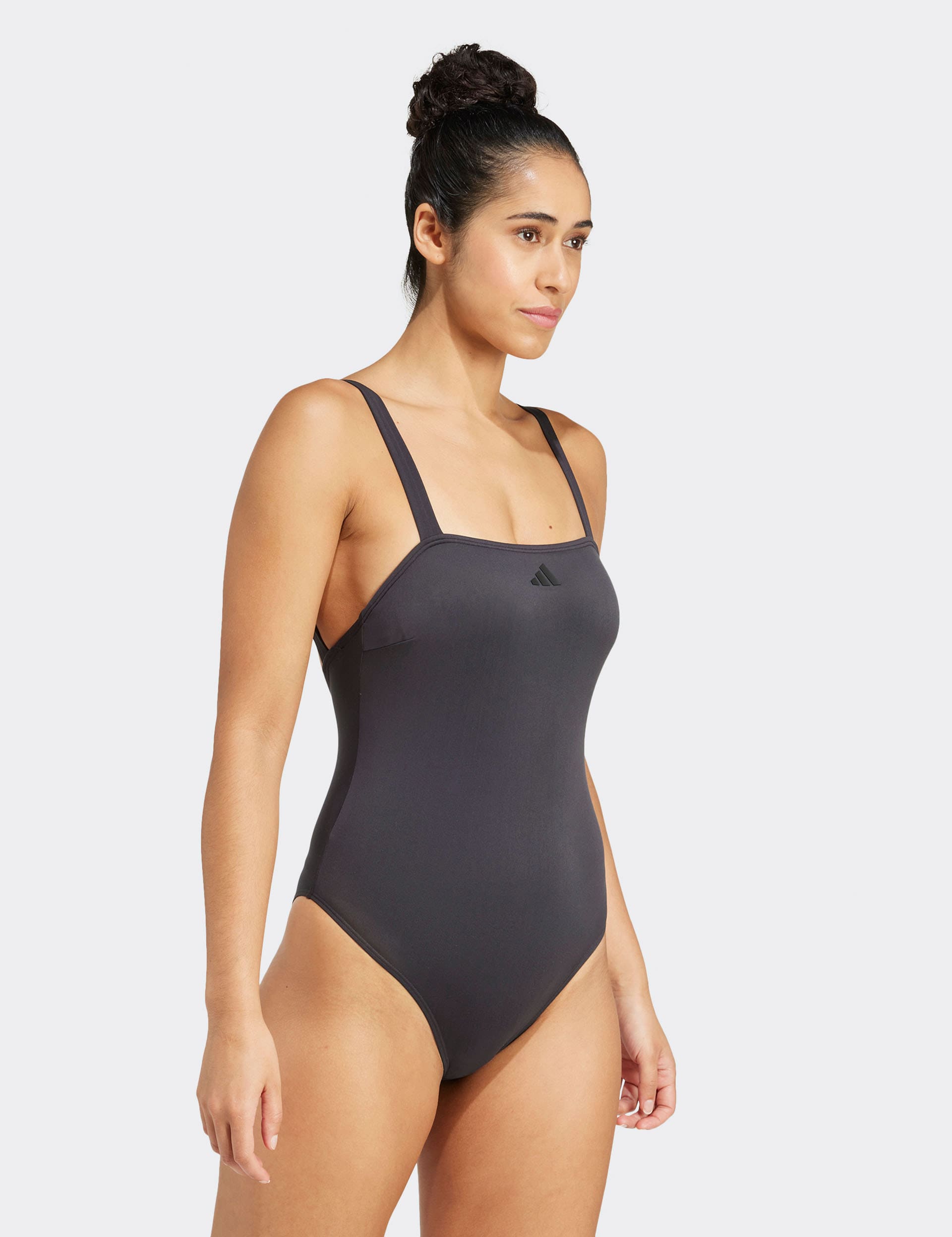 Adidas Women's Iconisea Padded U-Back Square Neck Swimsuit - 32 - Black, Black