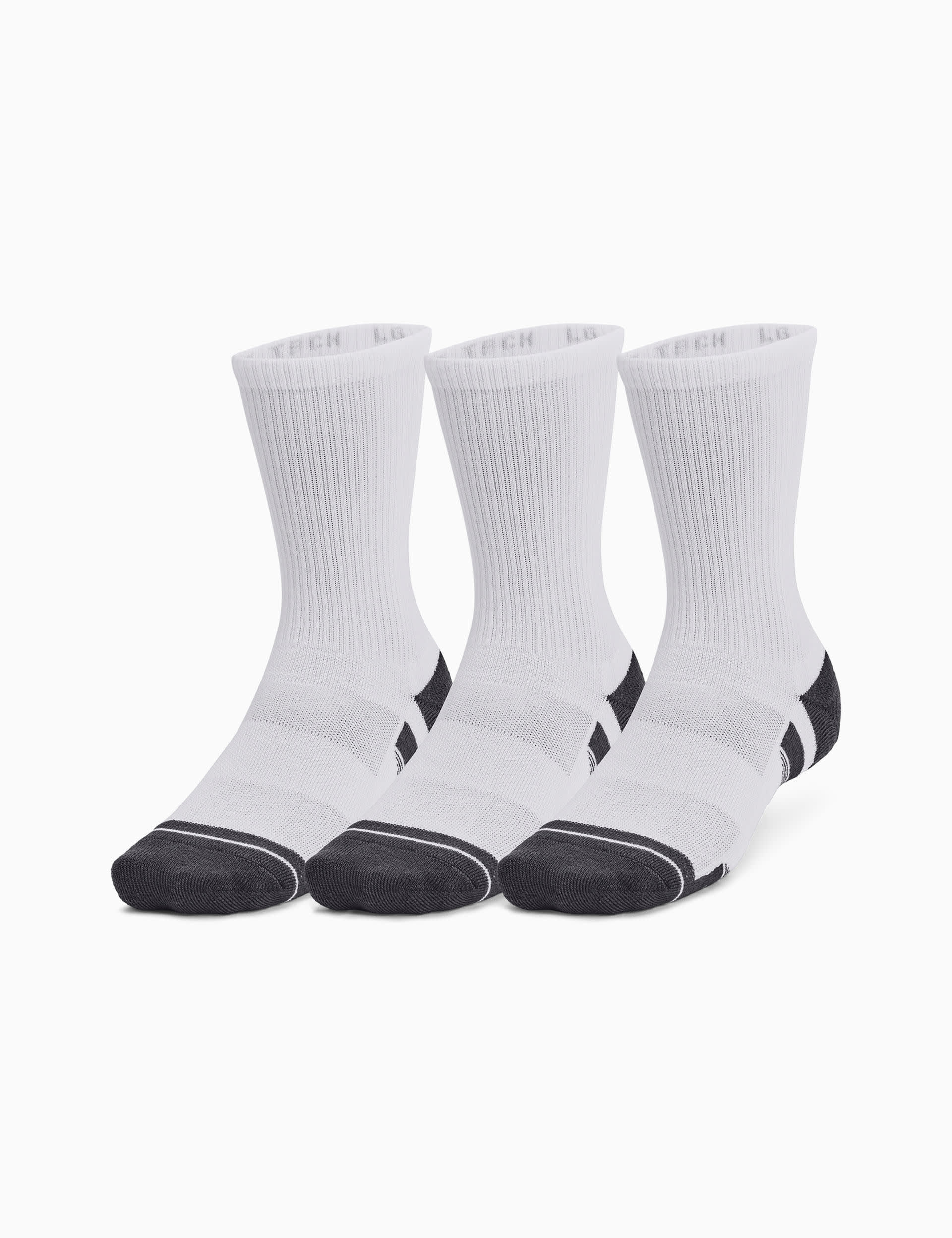 Under Armour Men's 3pk Performance Tech Crew Sports Socks - XL - White, White