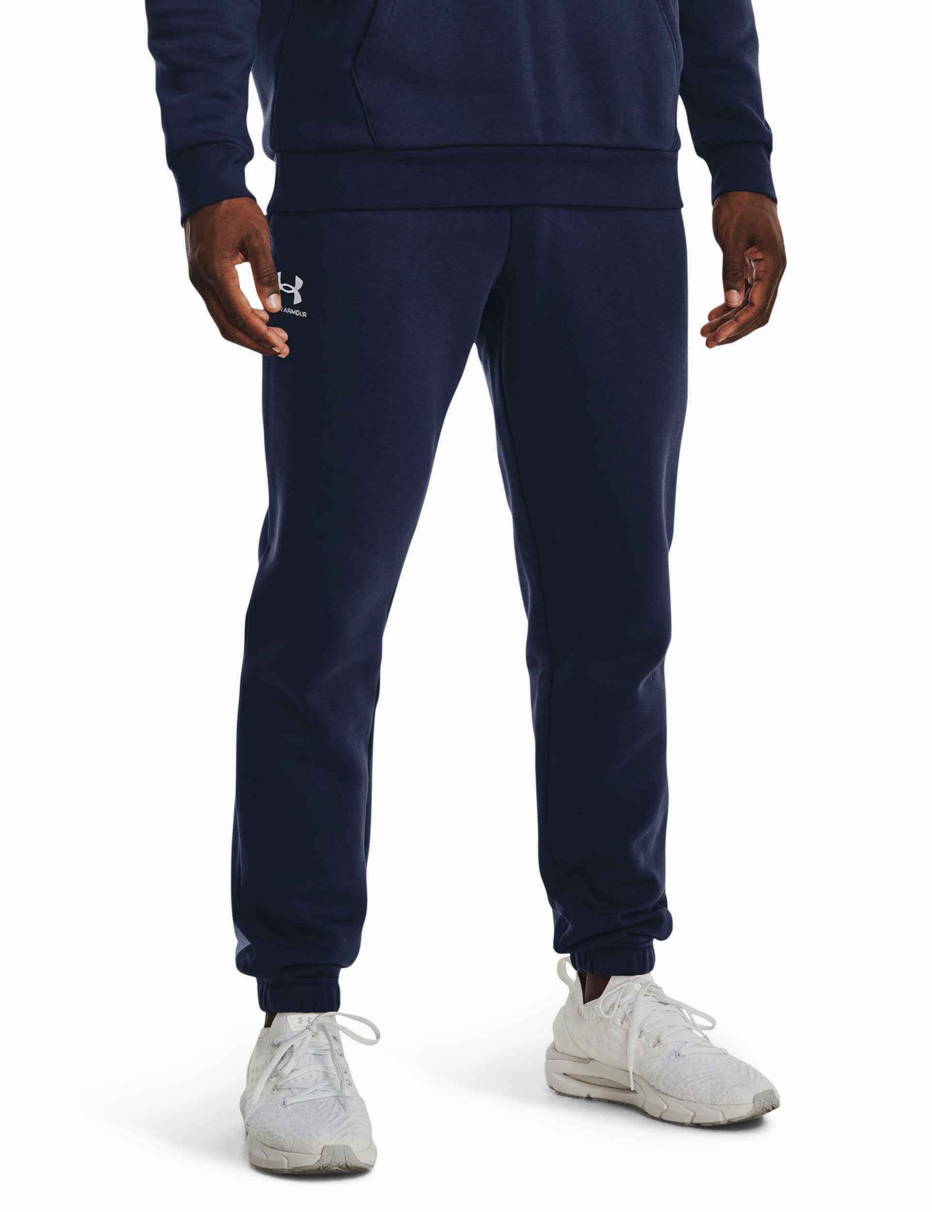 Under Armour Men's Essential Fleece Slim Fit Joggers - XXL - Dark Navy, Dark Navy,Dark Grey