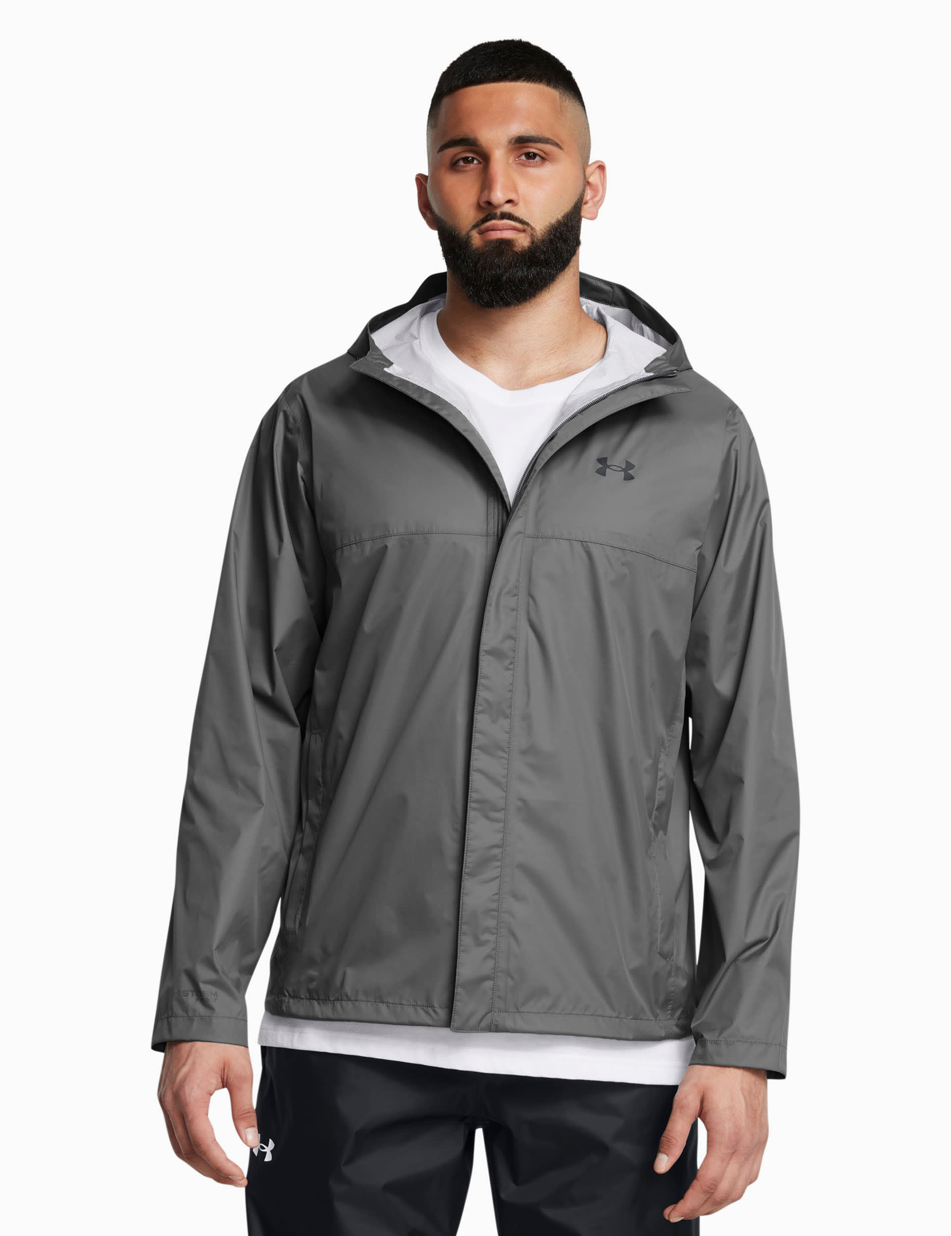 Under Armour Men's Cloudstrike Waterproof Hooded Sports Jacket - M - Dark Grey, Dark Grey