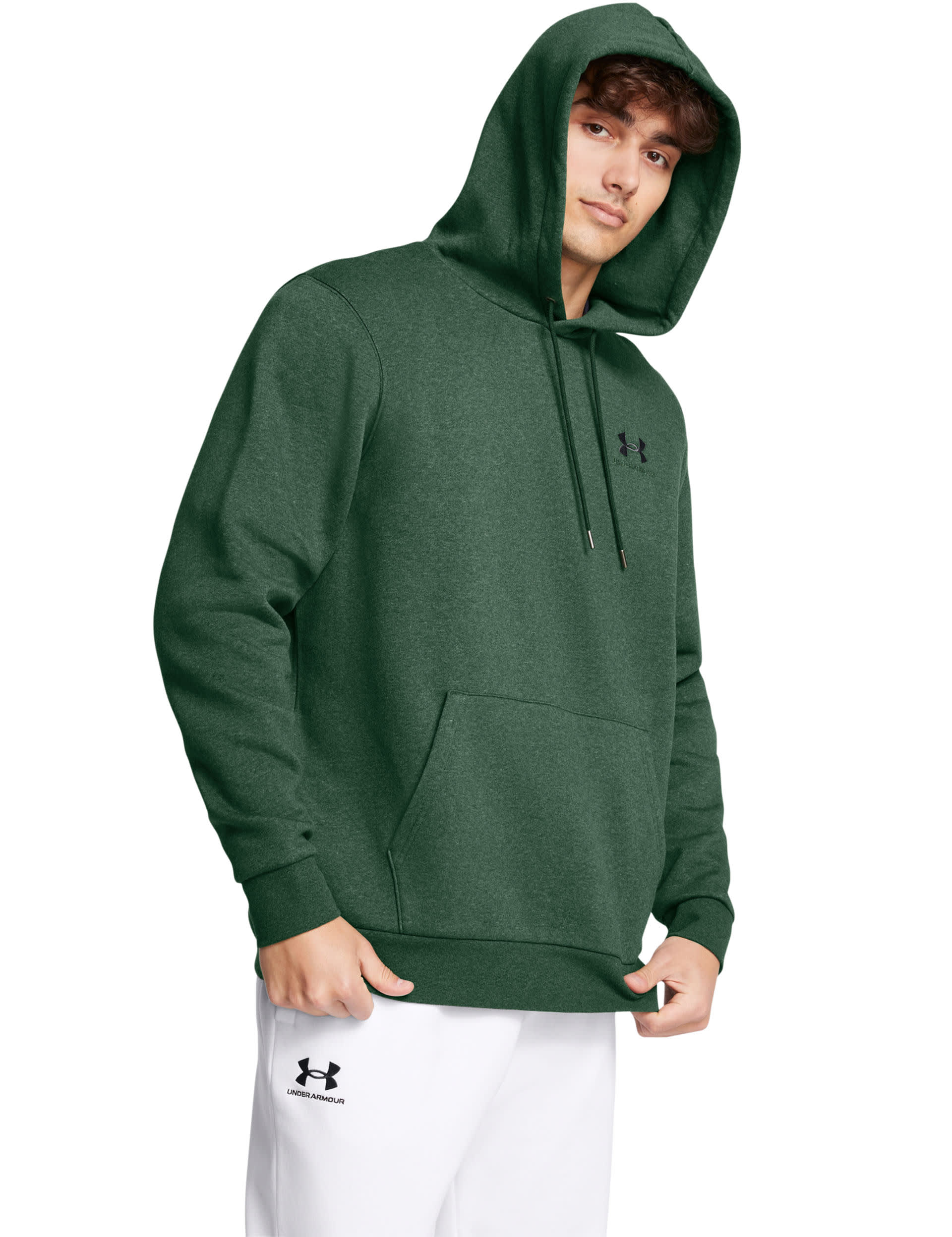 Under Armour Men's Icon Fleece Hoodie - Dark Green, Dark Green