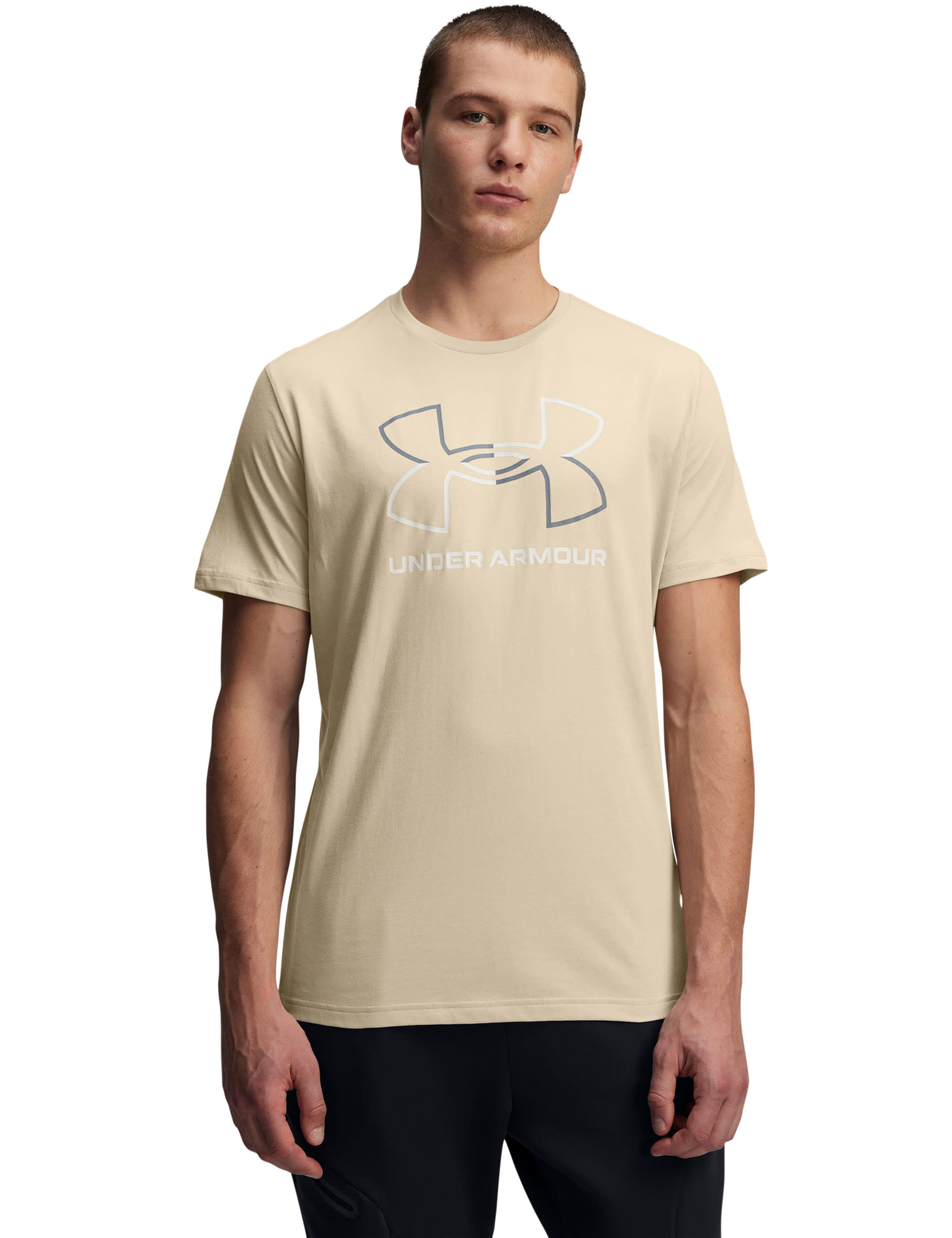 Under Armour Men's Foundation Cotton Rich Sports T-Shirt - M - Beige, Beige