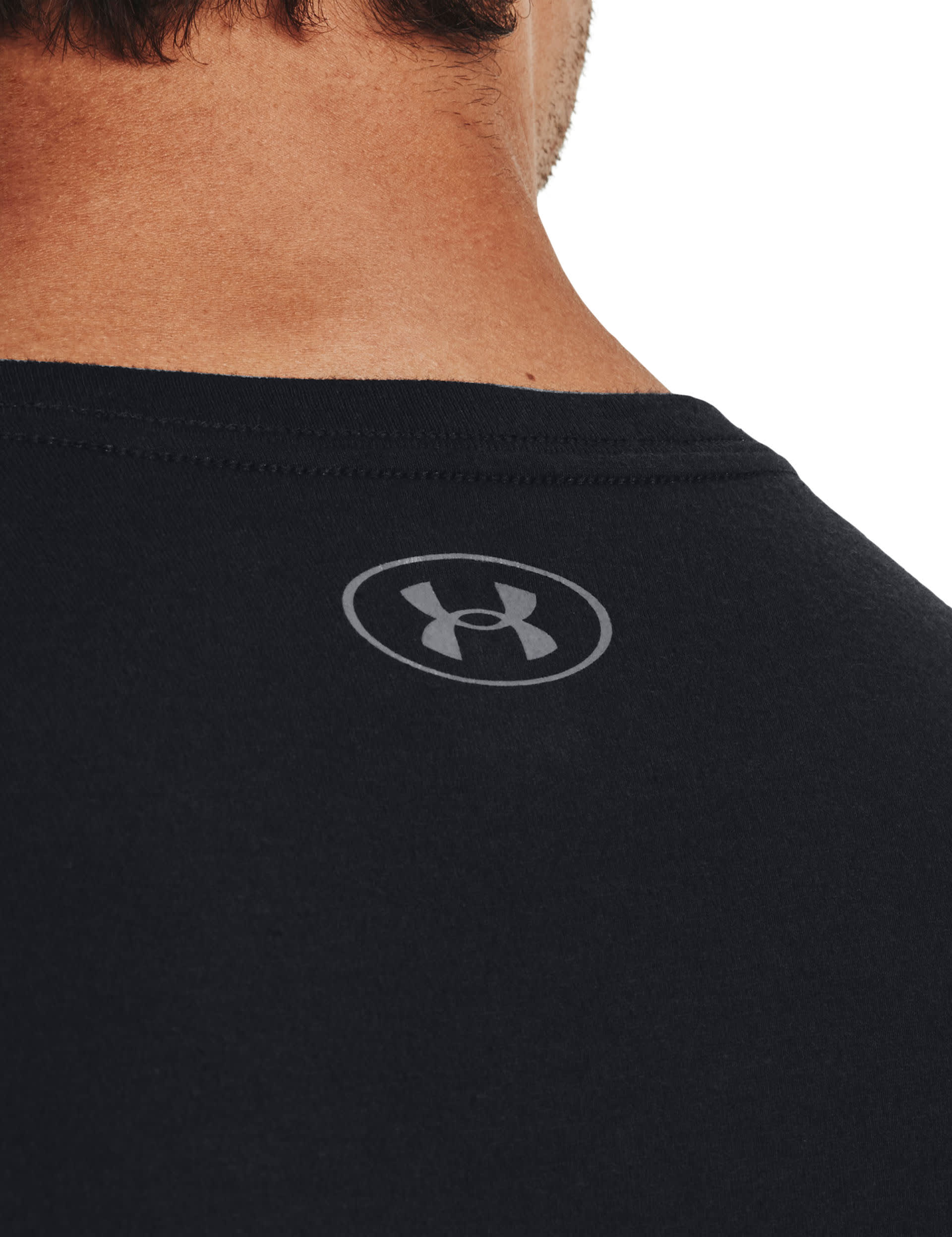 Under Armour Men's Big Logo Fill Cotton Rich Crew Neck T-Shirt - M - Black, Black