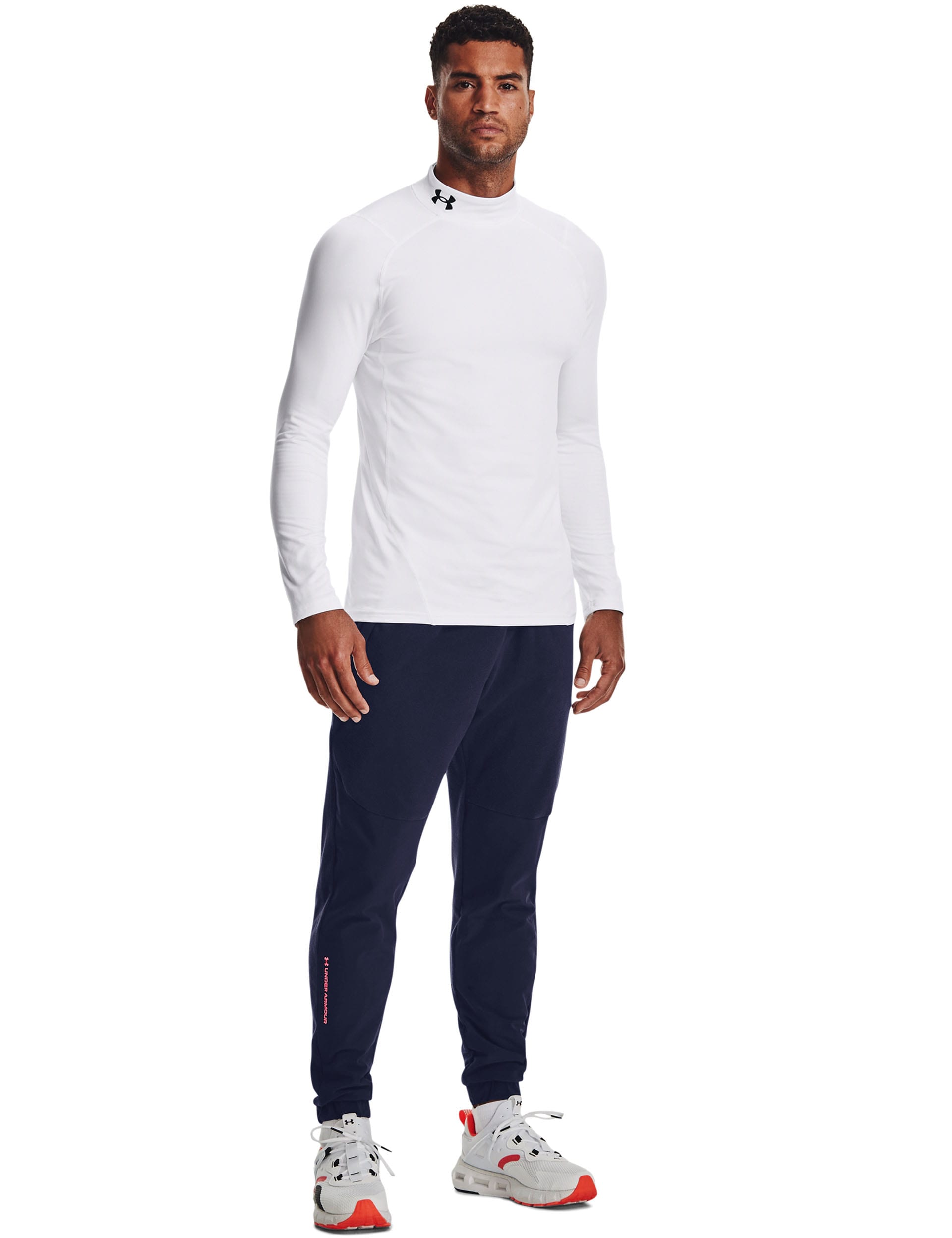 Under Armour Men's Cold Gear Armour Funnel Neck Baselayer Top - White, Charcoal,White,Black