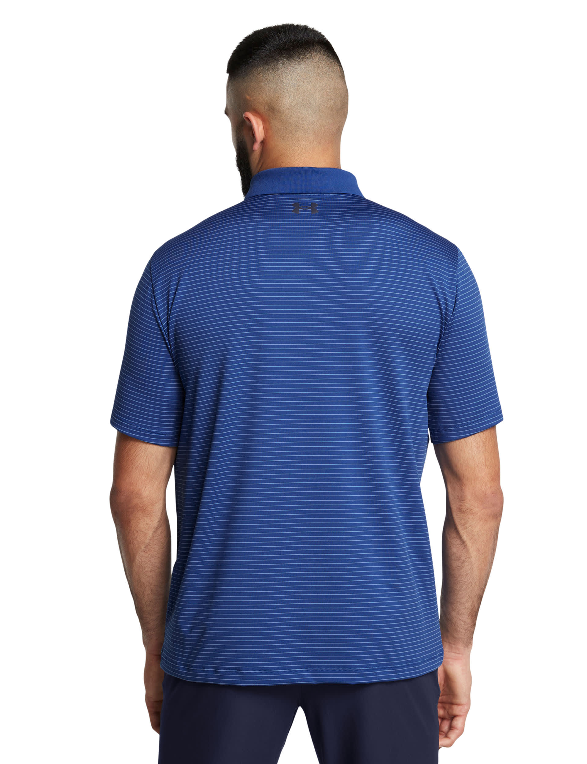 Under Armour Men's Performance 3.0 Striped Polo Shirt - Bright Blue, Soft White,Bright Blue