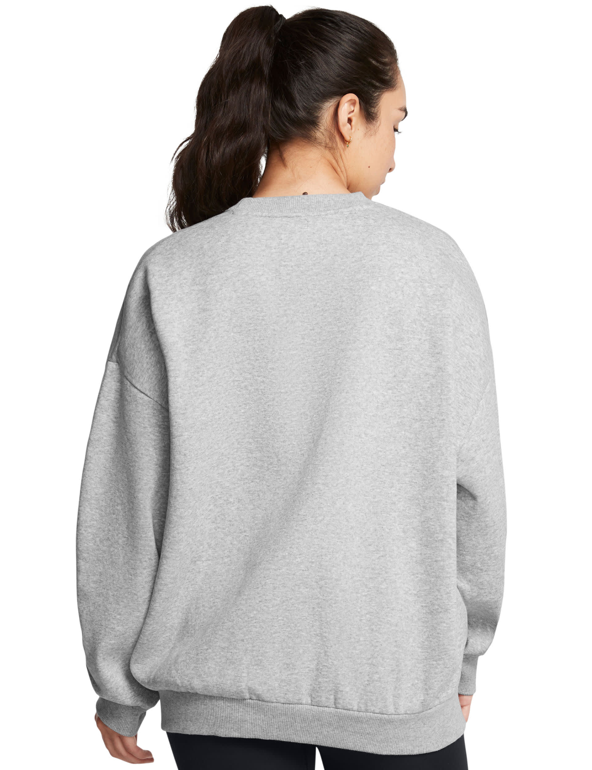 Under Armour Women's Rival Cotton Rich Fleece Oversized Sweatshirt - Grey, Grey,Dark Red