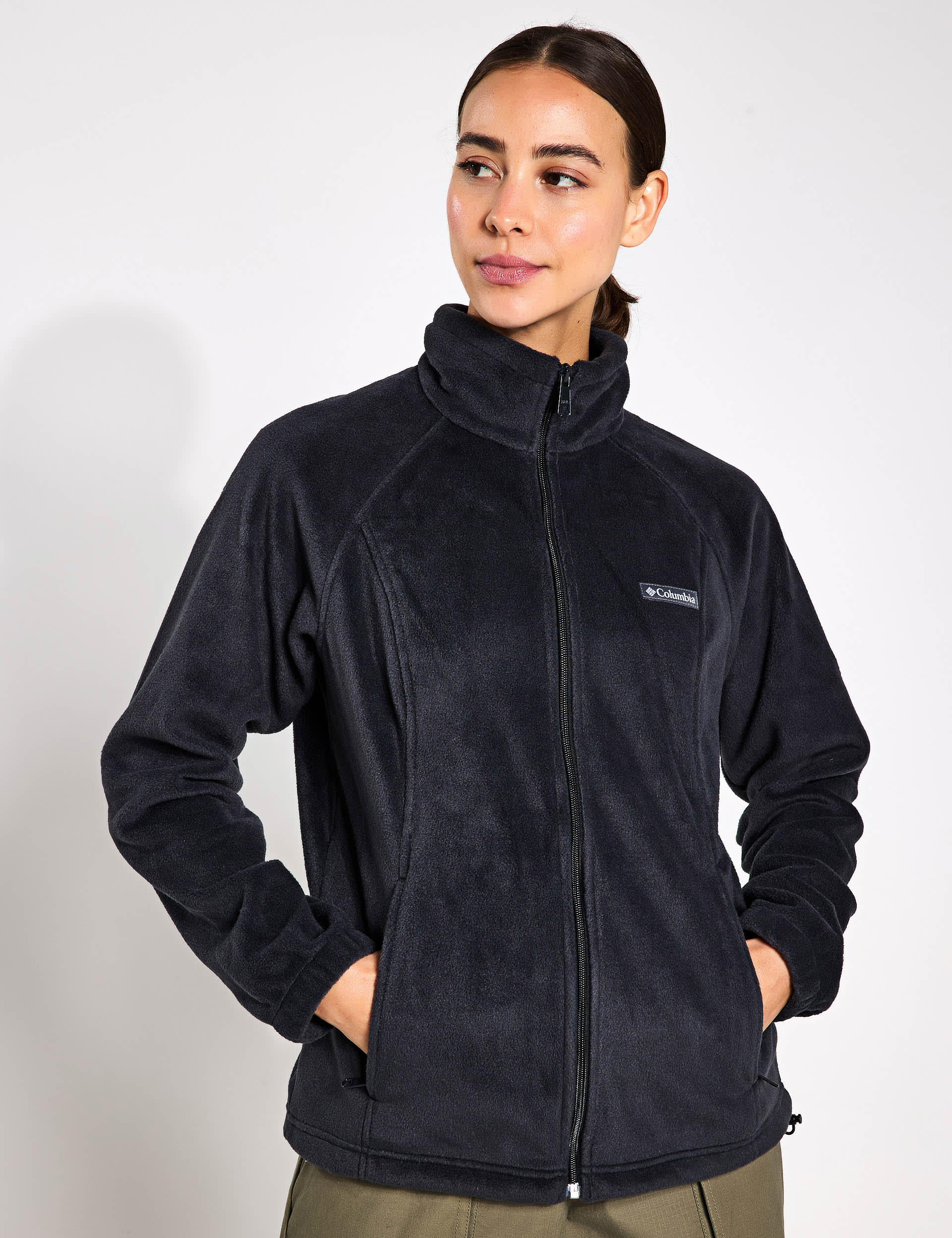 Columbia Women's Benton Springs Zip Up Fleece Jacket - Black, Black,Dark Purple