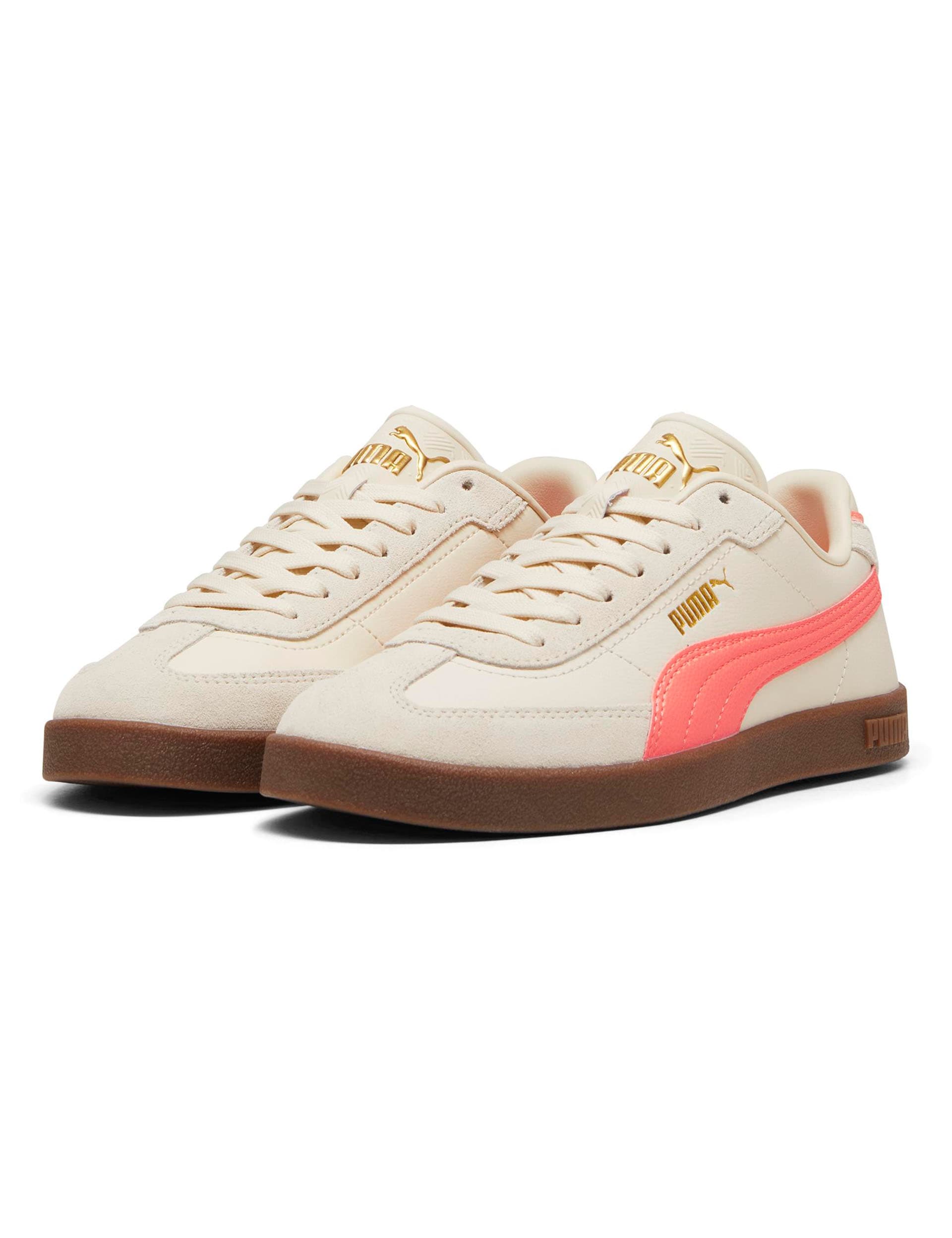 Puma Women's Club II Era Leather Trainers - 8 - Ivory Mix, Ivory Mix,Duck Egg