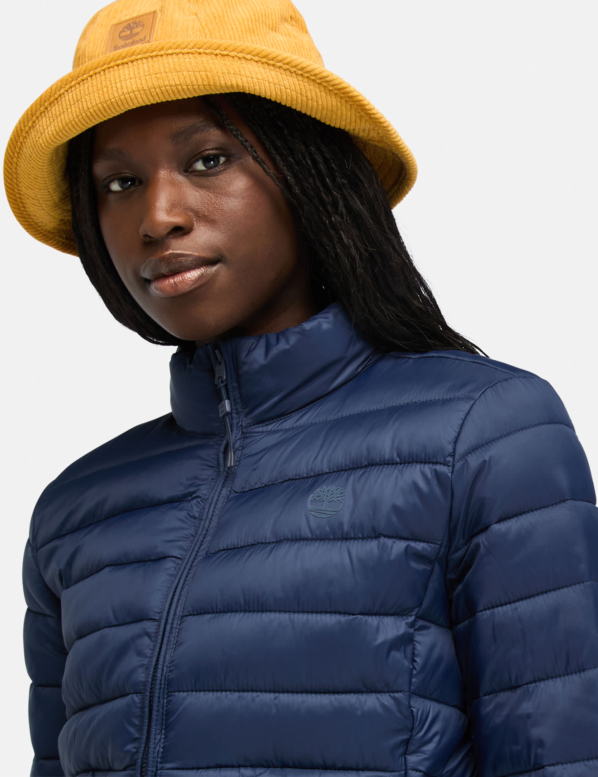 Timberland Women's Axis Peak Lightweight Padded Puffer Jacket - M - Dark Blue, Cream,Dark Blue