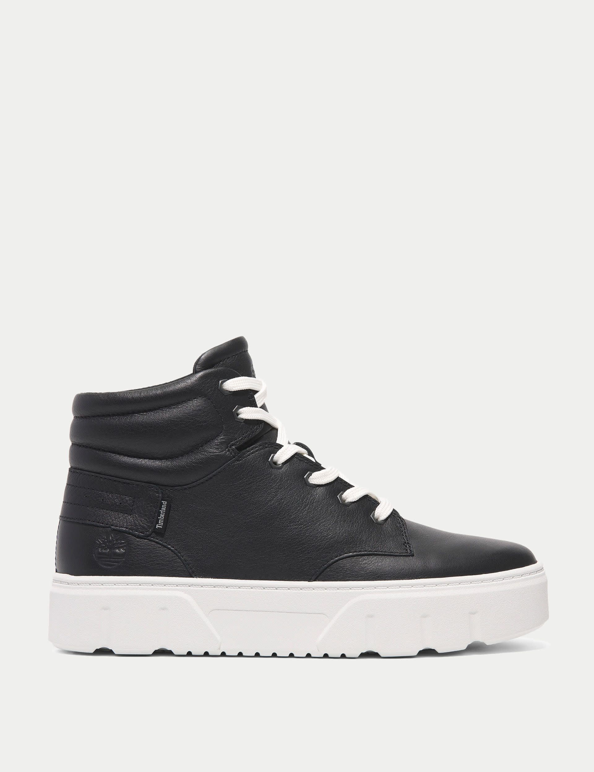 Timberland Women's Laurel Leather High Top Trainers - 7.5 - Black, Black,White