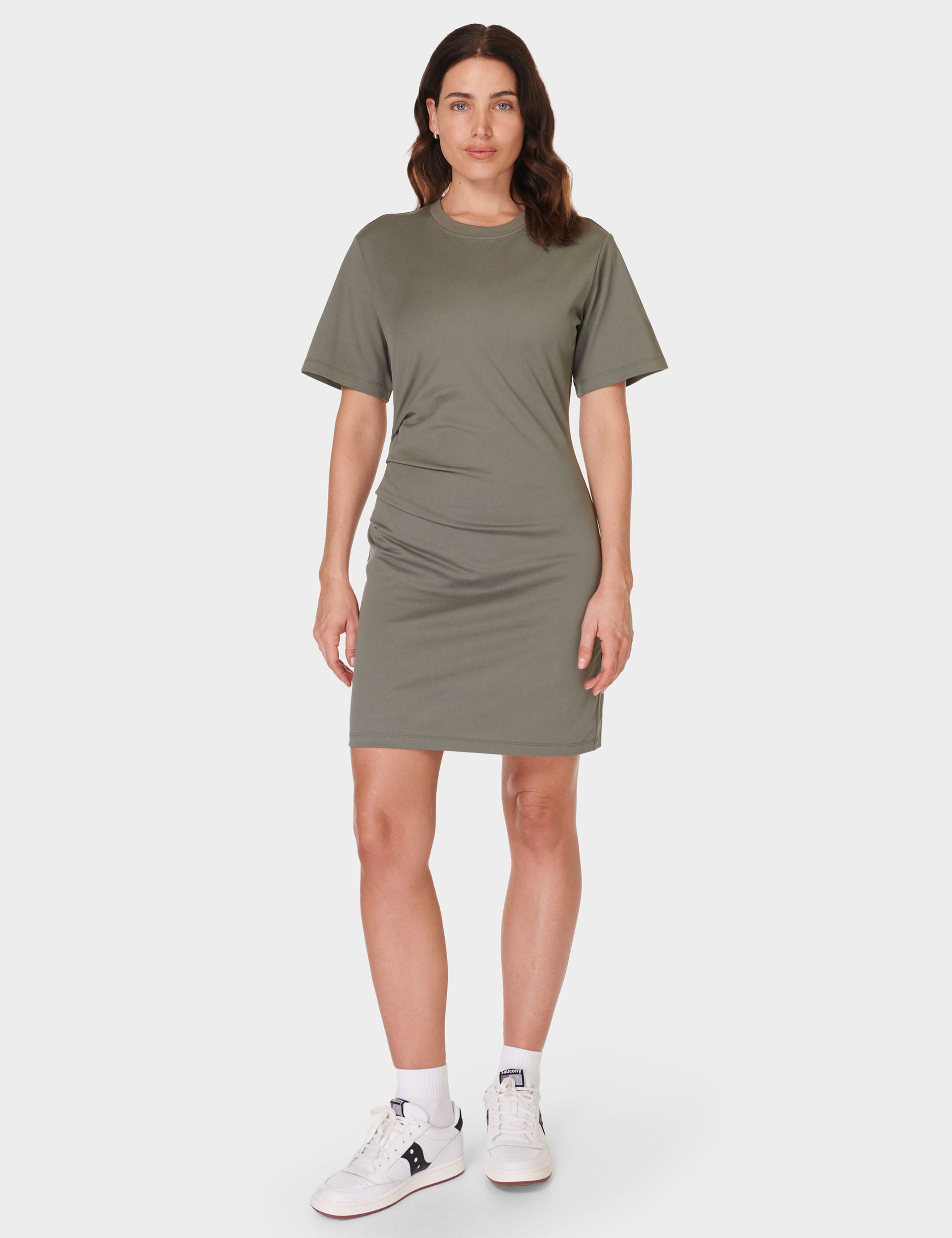 Sweaty Betty Women's Easy Pure Cotton Ruched T-Shirt Dress - M - Jade, Jade