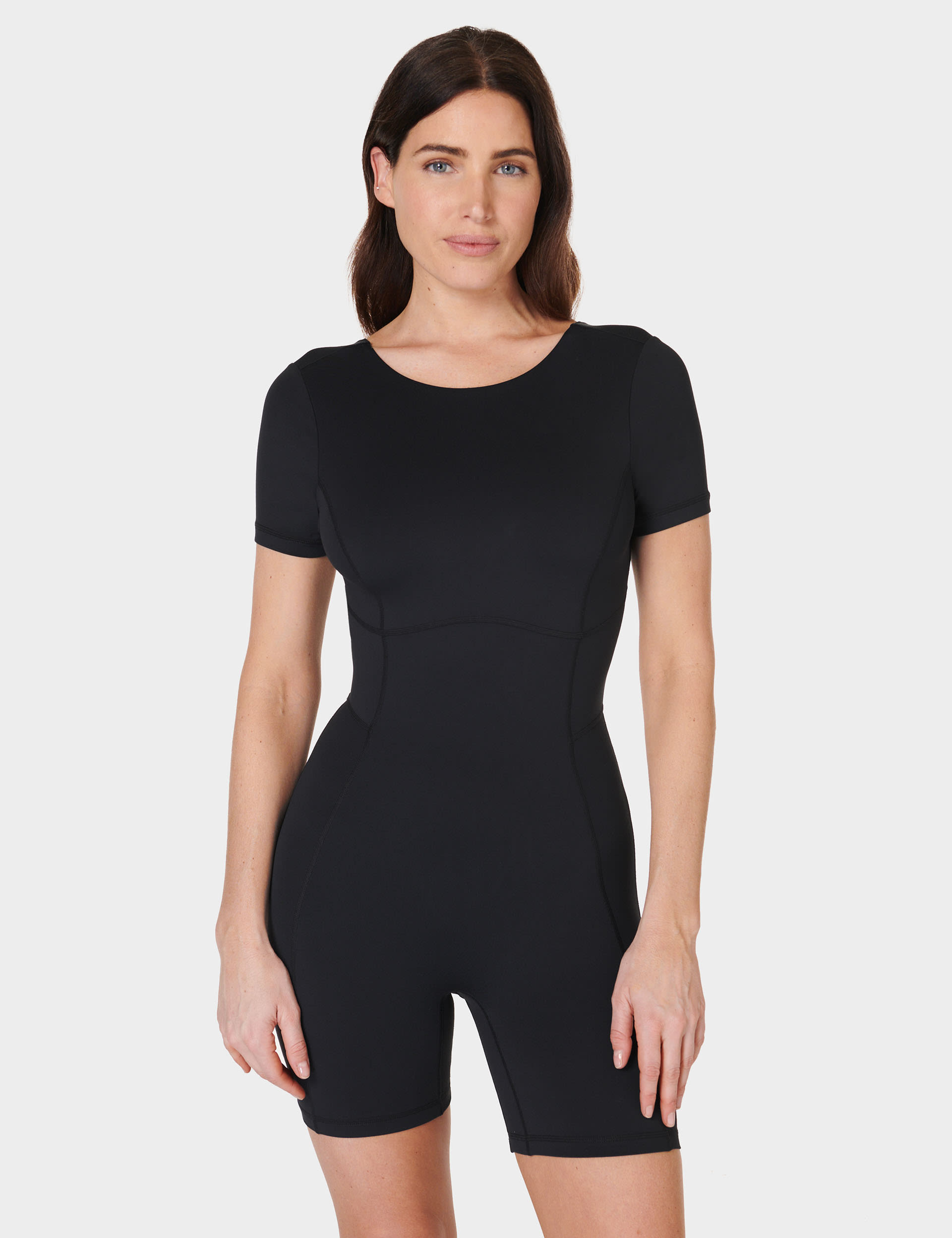 Sweaty Betty Women's Scoop Back T-Shirt Bodysuit - L - Black, Black