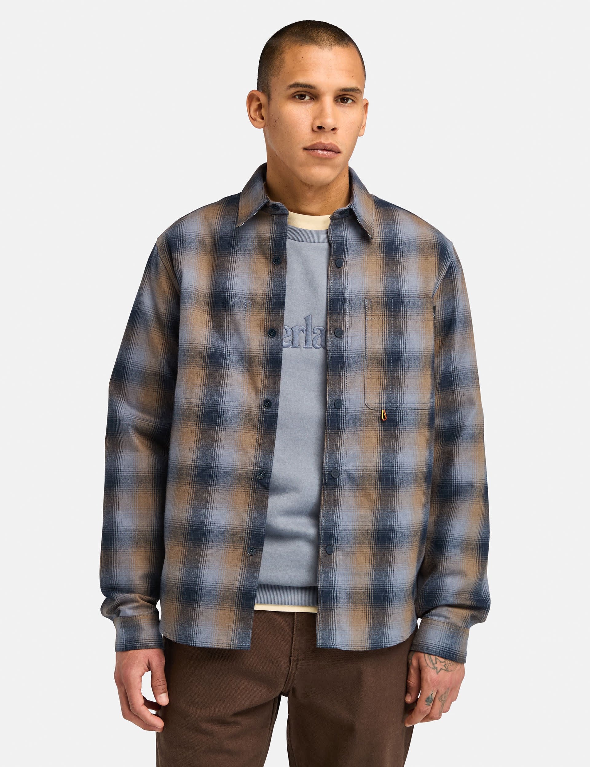 Timberland Men's TimberCHILL™ Cotton Rich Flannel Shirt - Denim, Denim