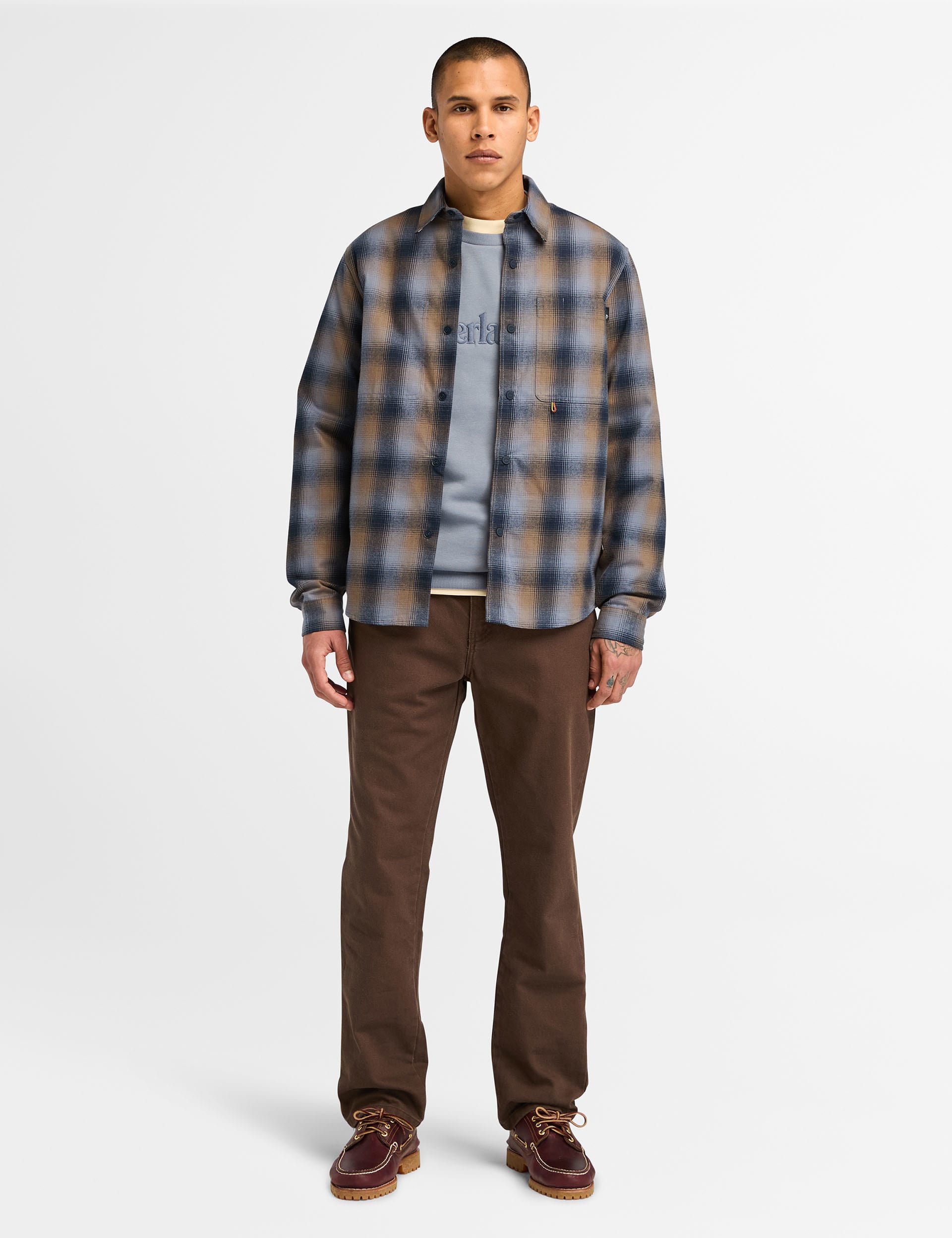 Timberland Men's TimberCHILL Cotton Rich Flannel Shirt - Denim, Denim