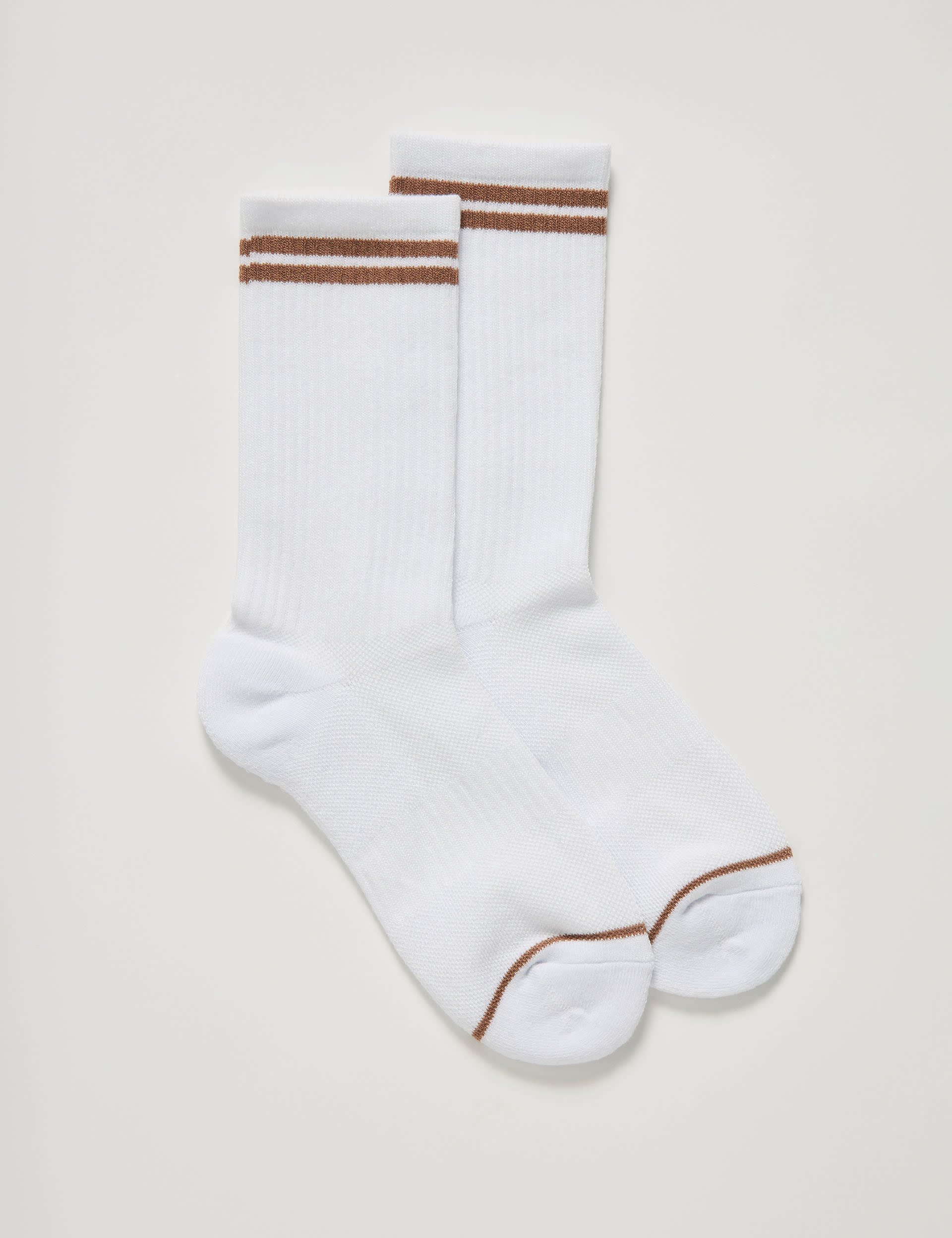 Girlfriend Collective Women's Crew Striped Ankle High Socks - White Mix, White Mix