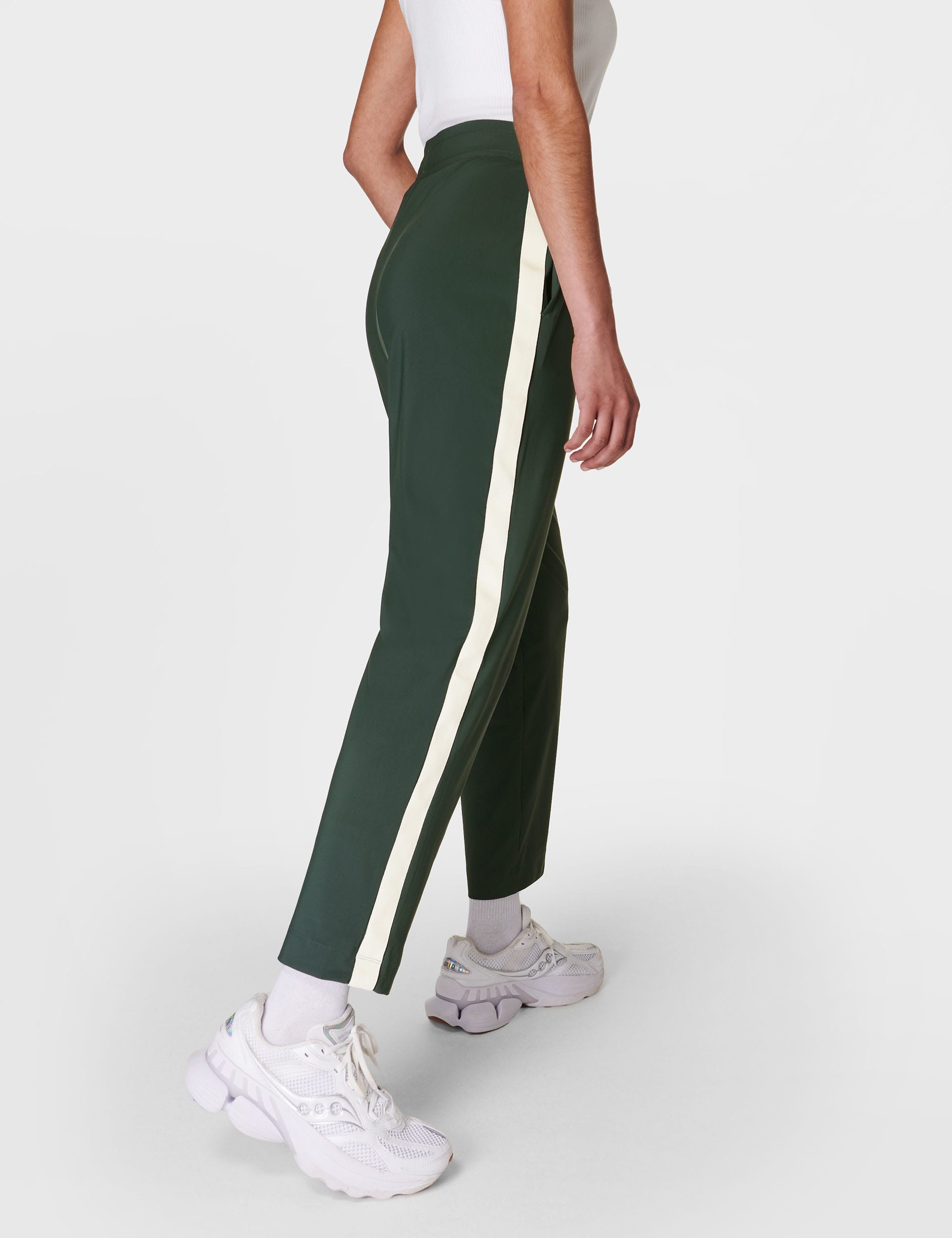 Sweaty Betty Women's Explorer Side Stripe Tapered Joggers - Dark Green Mix, Dark Green Mix