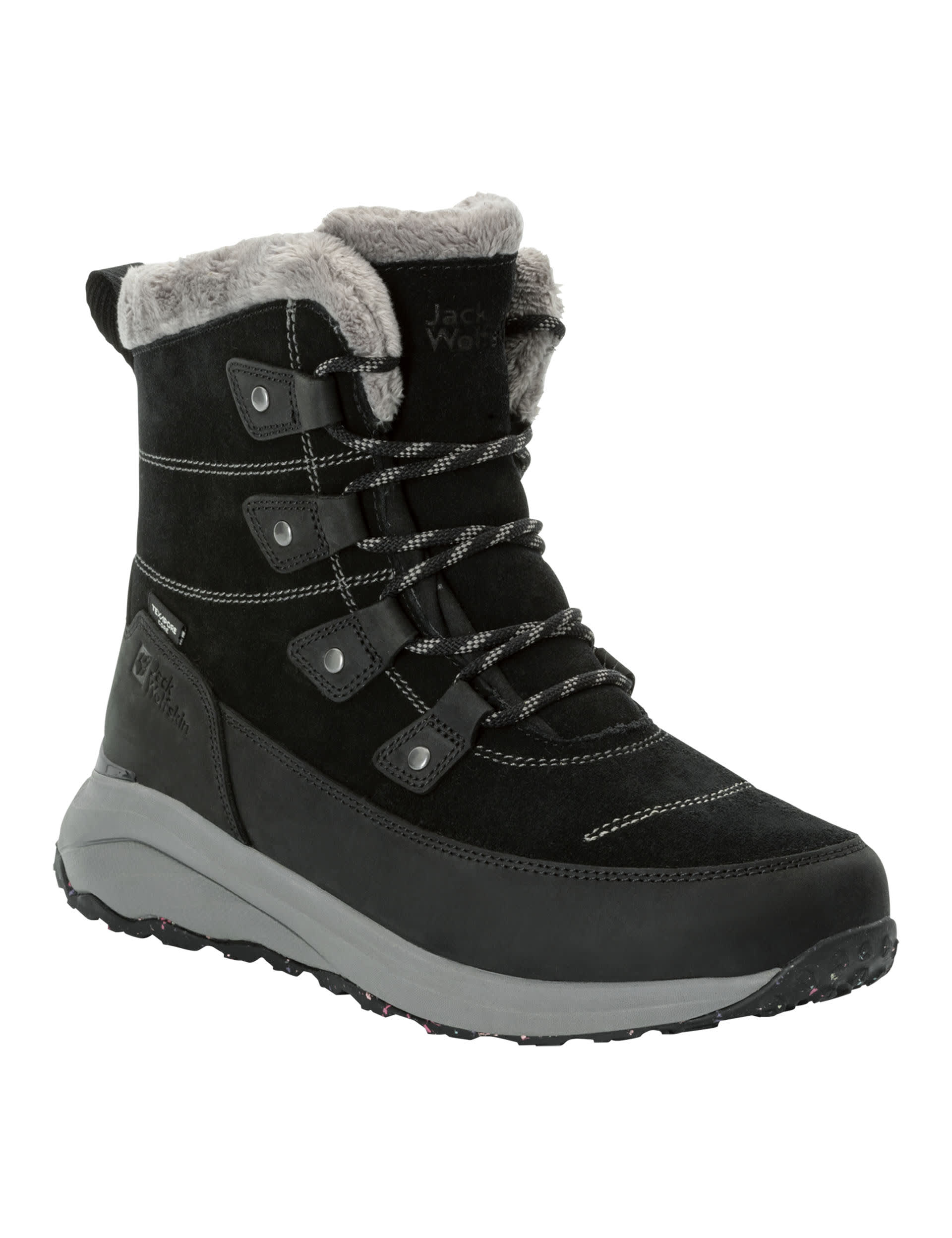 Jack Wolfskin Women's Dromoventure Texapore Leather Hiker Boots - 6 - Charcoal, Khaki,Charcoal