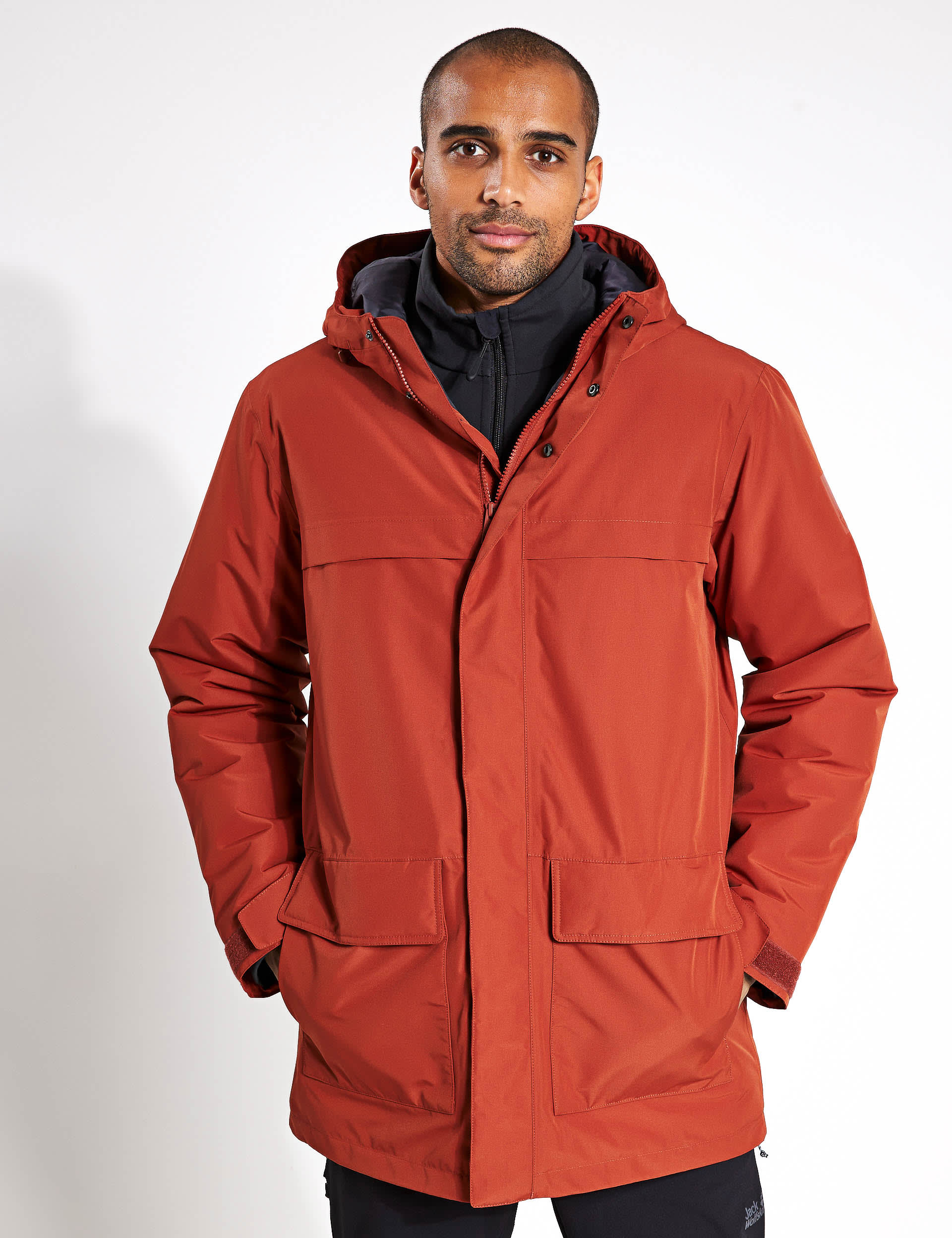 Jack Wolfskin Men's Winterlager Waterproof Hooded Parka Jacket - Dark Orange, Dark Orange