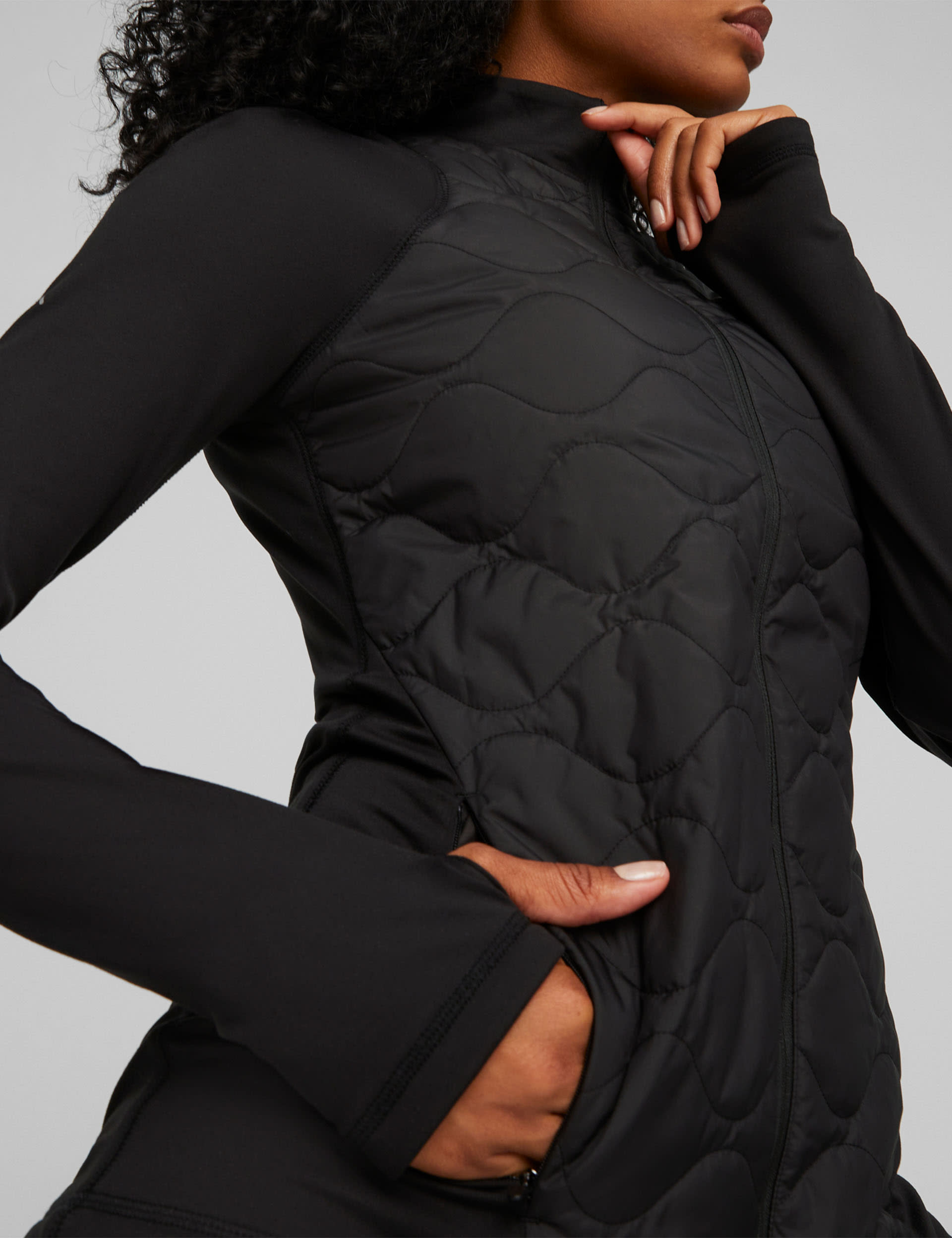 Puma Women's Cloudspun WRMLBL Padded Running Jacket - XS - Black, Black