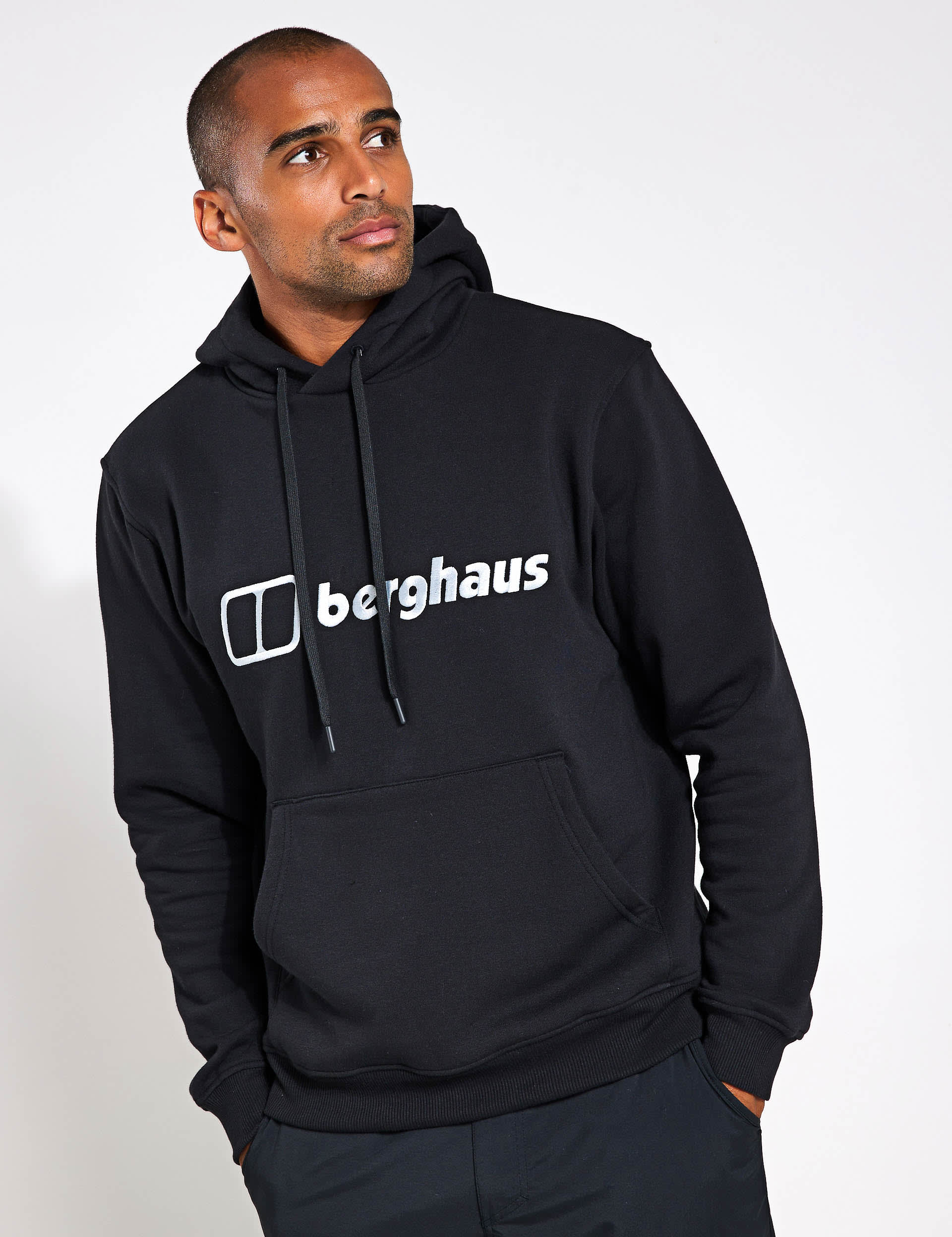 Berghaus Men's Cotton Rich Logo Hoodie - M - Light Grey, Light Grey