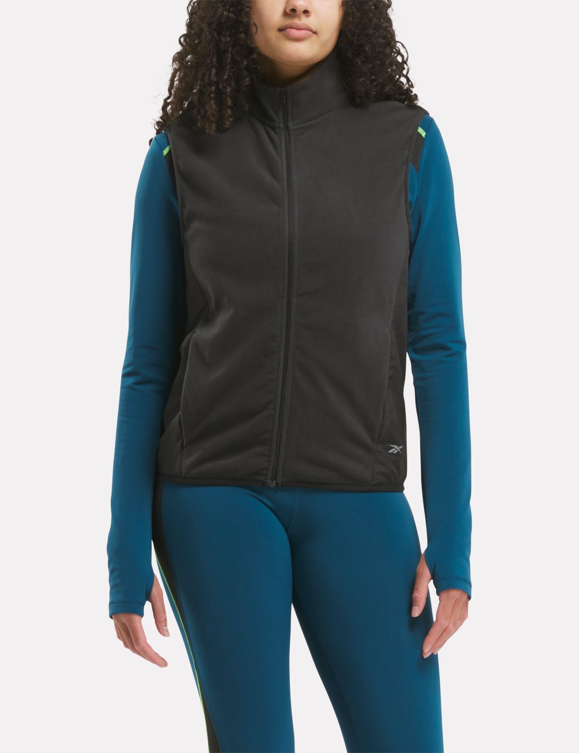 Reebok Women's Funnel Neck Running Gilet - Black, Black