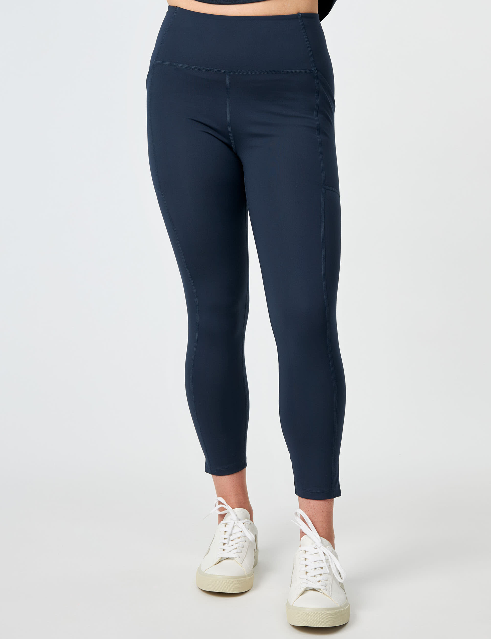 Girlfriend Collective Women's Pocket High Waisted 7/8 Leggings - M - Navy, Navy,Burgundy