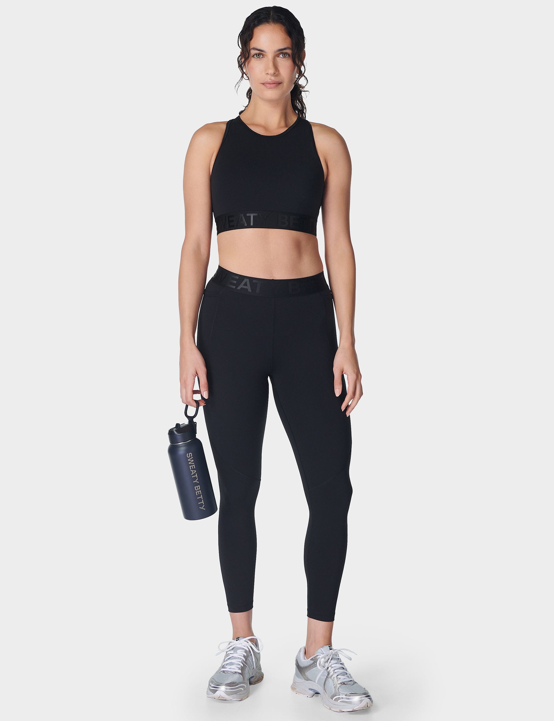 Sweaty Betty Women's Power Logo Padded Crop Top - Black, Black