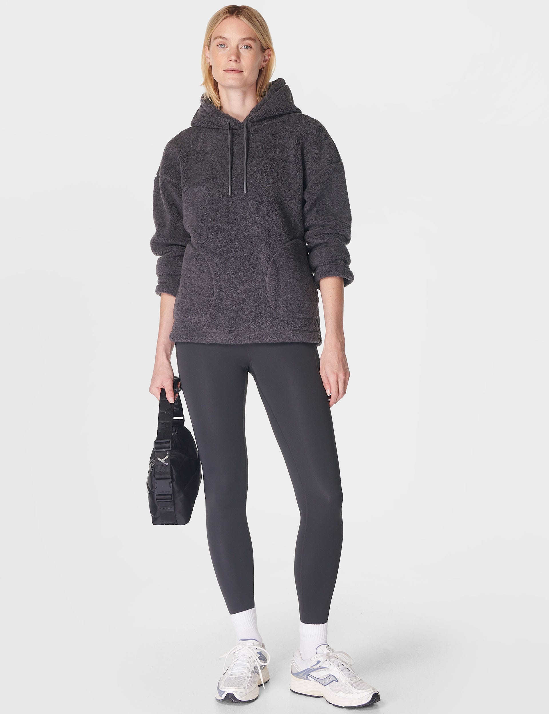 Sweaty Betty Women's Fleece Relaxed Hoodie - S - Dark Grey, Dark Grey