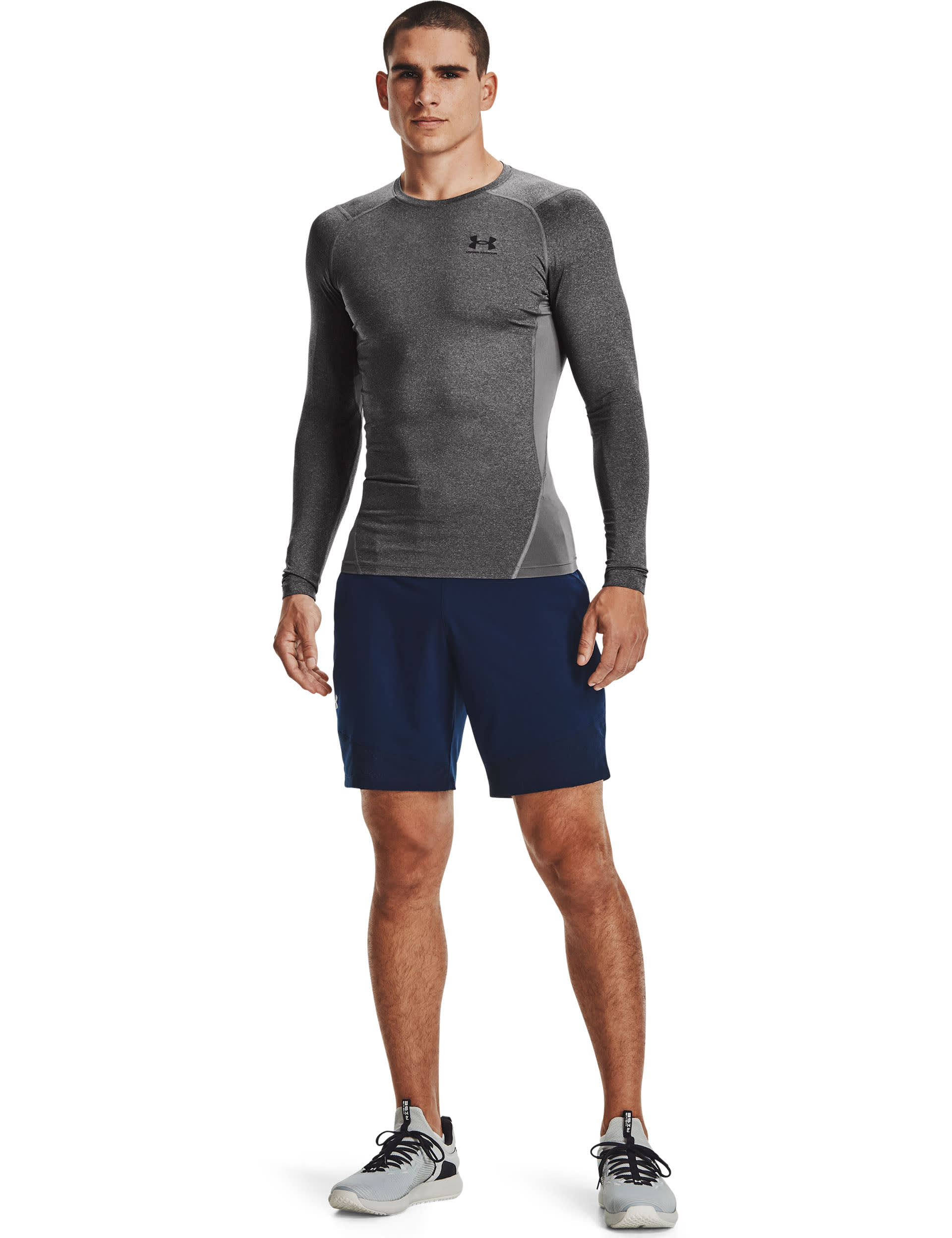 Under Armour Men's HeatGear Long Sleeve Training Baselayer Top - Grey, Grey