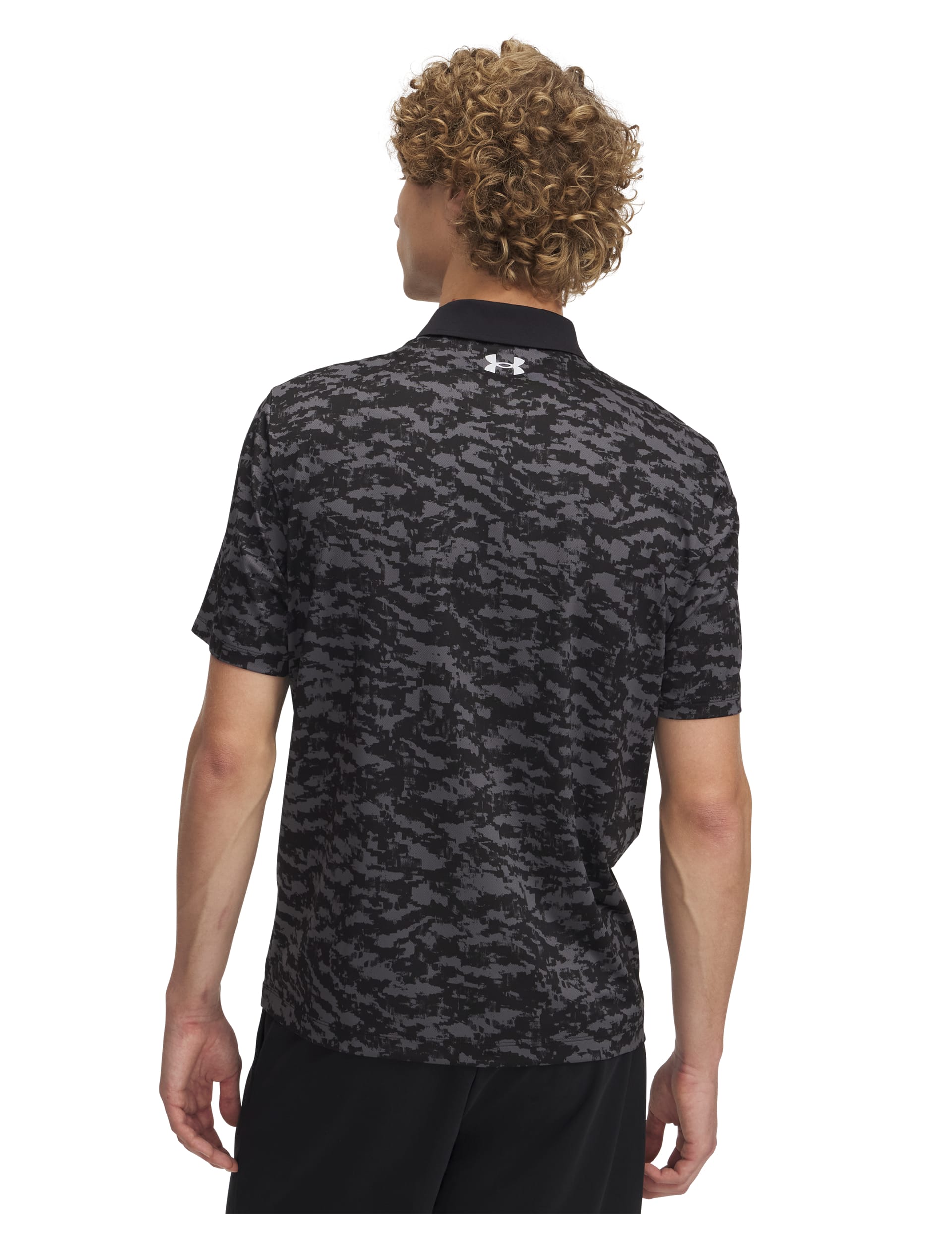 Under Armour Men's Matchplay Print Polo Shirt - Black Mix, Black Mix,White Mix