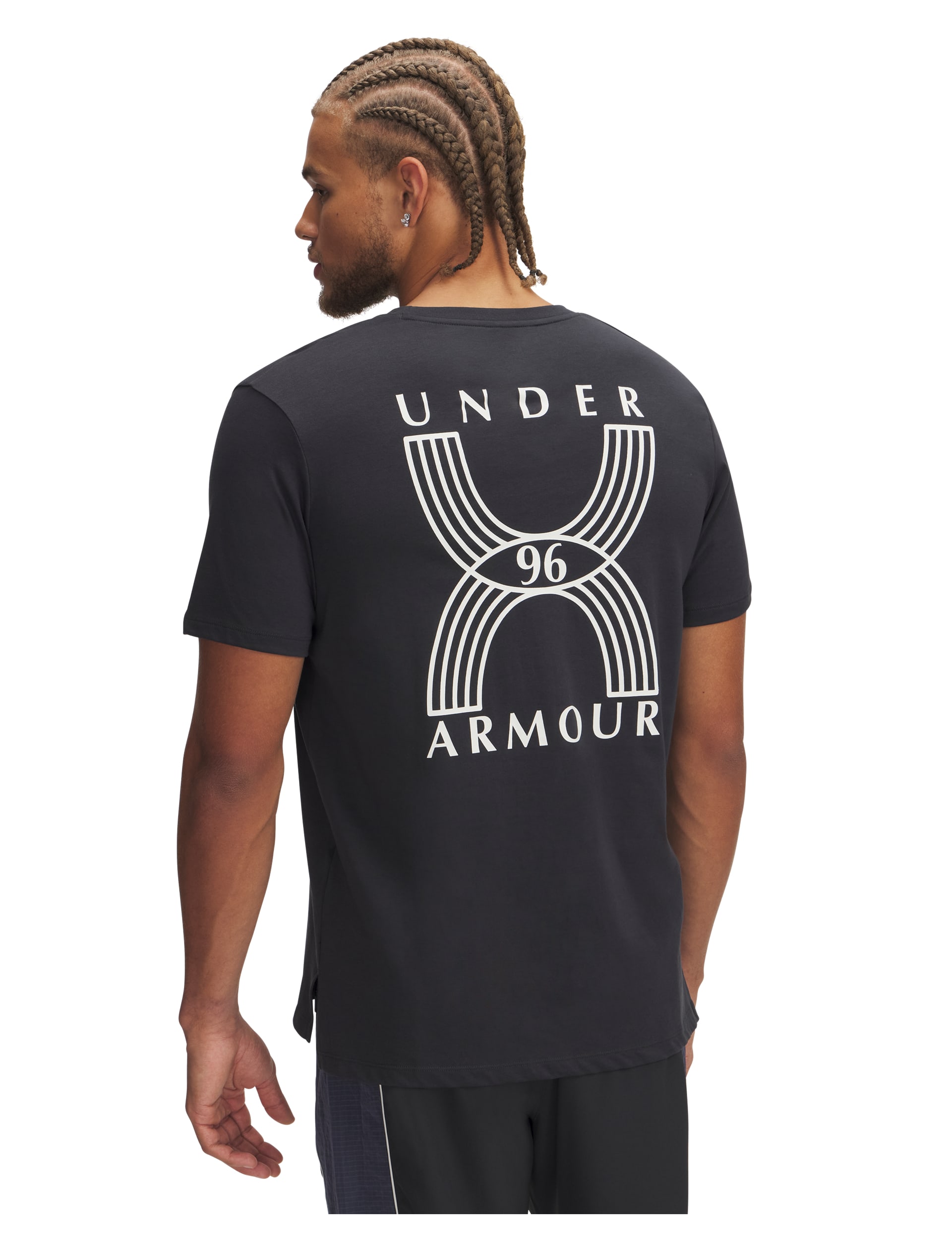 Under Armour Men's Run 96 Crew Neck Sports Graphic T-Shirt - M - Dark Grey, Dark Grey