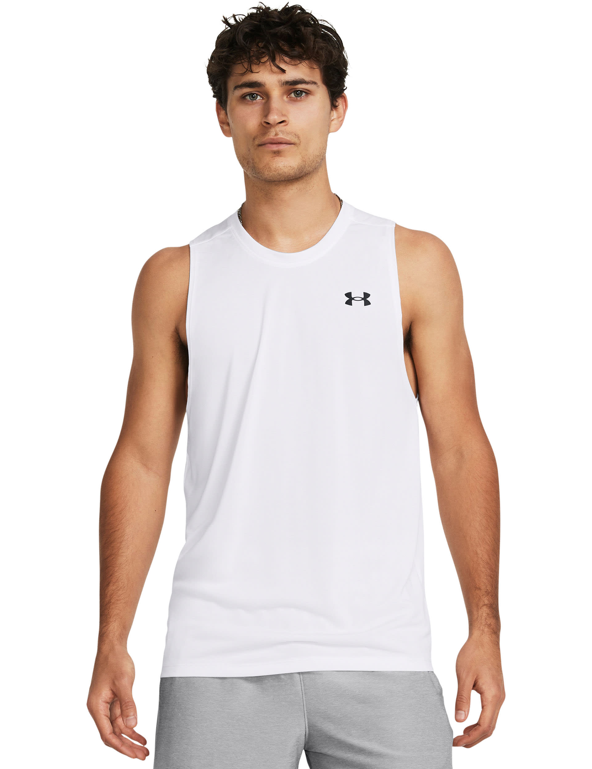 Under Armour Men's Tech Crew Neck Tank Top - L - White, White