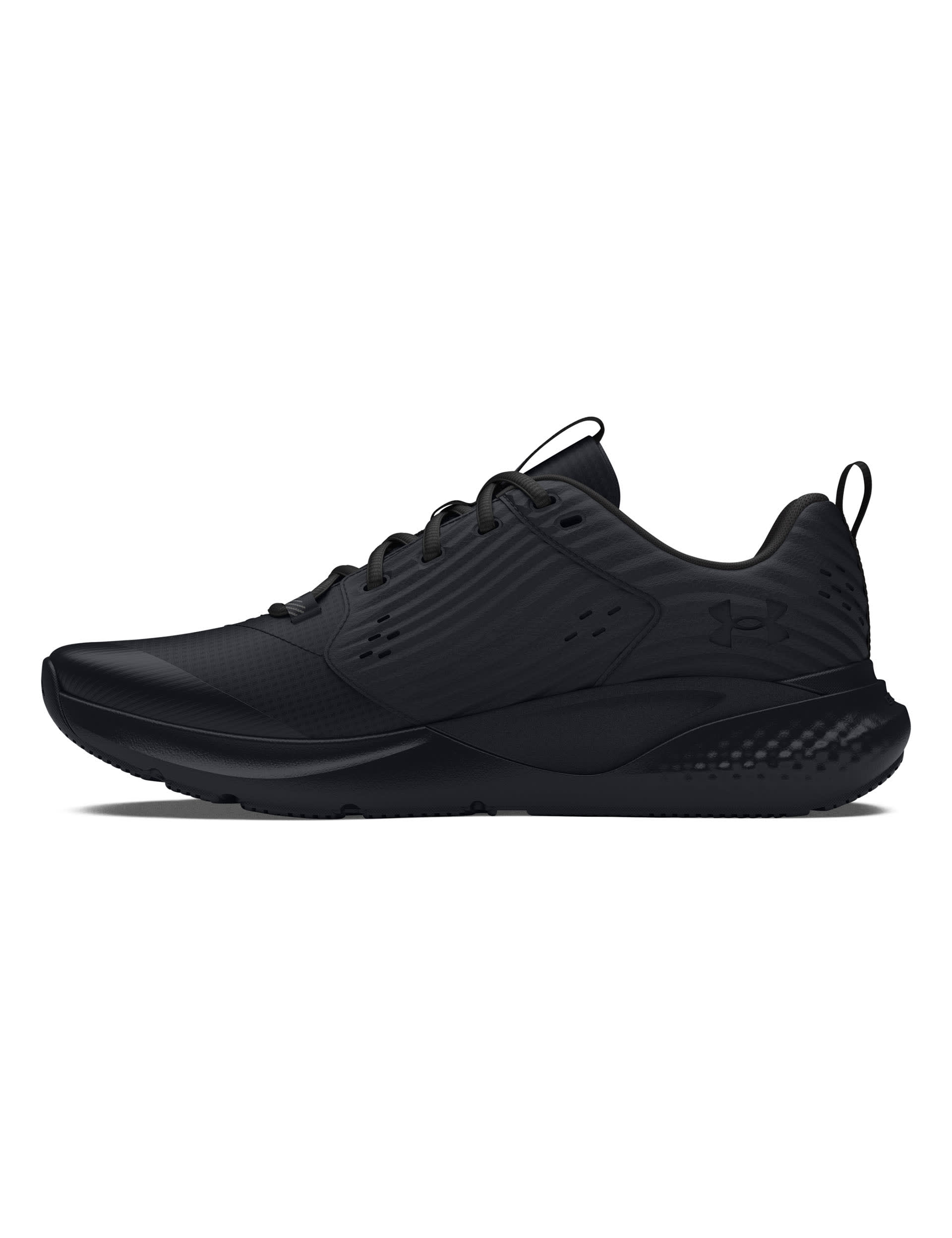 Under Armour Men's Charged Commit TR 4 Leather Sports Trainers - 8.5 - Black, White,Black,Black Mix