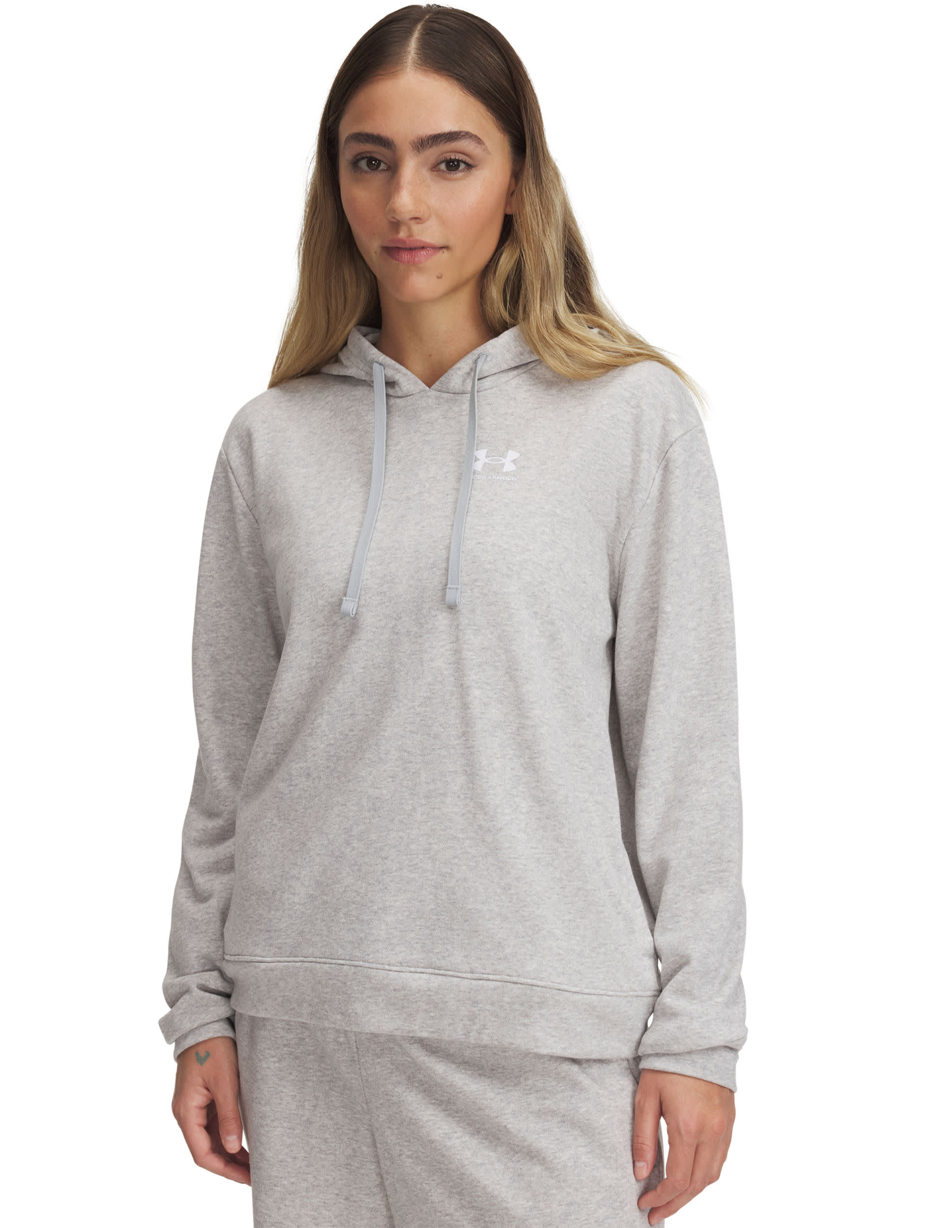 Under Armour Women's Rival Cotton Rich Hoodie - M - Light Grey, Light Grey