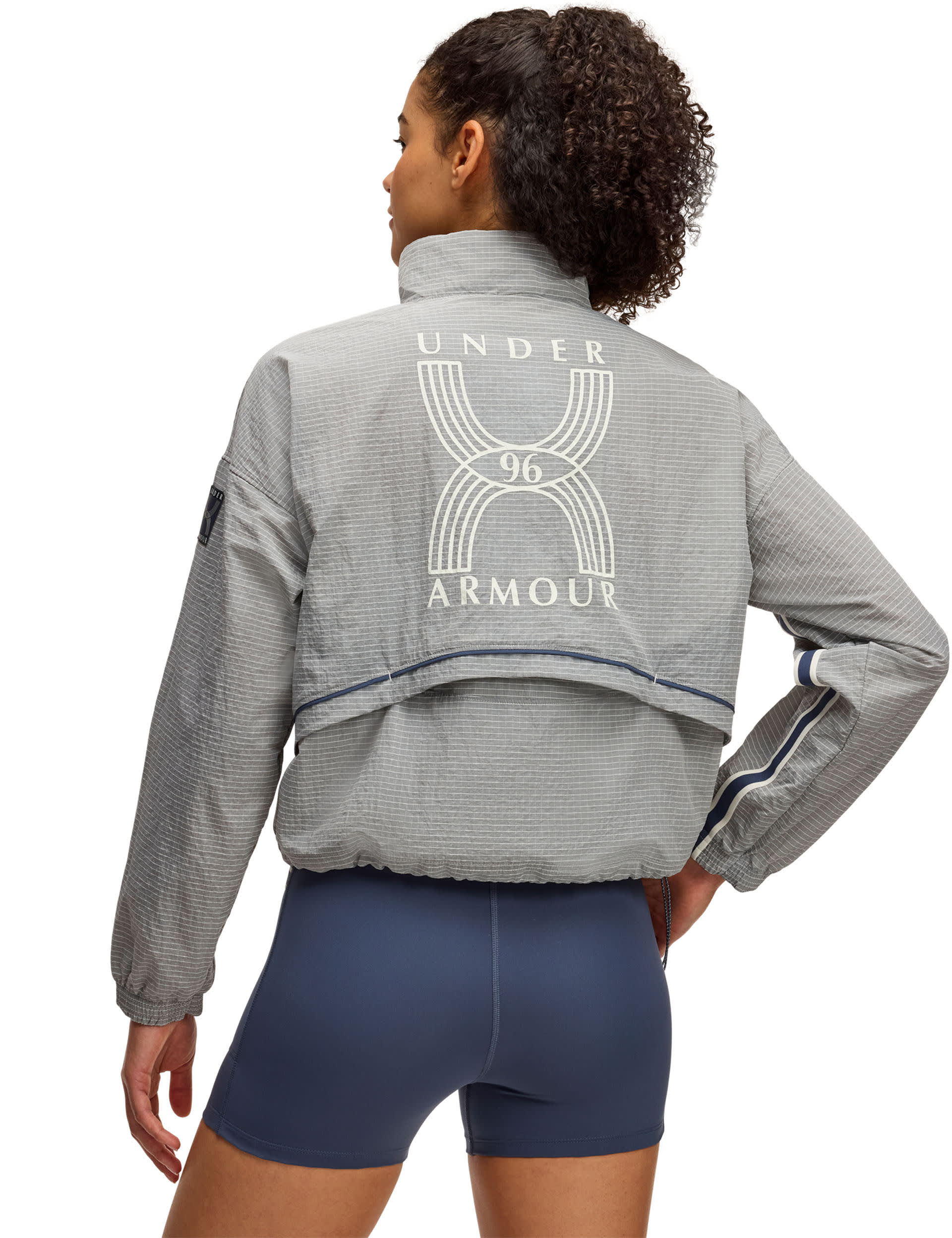 Under Armour Women's Run 96 Half Zip Funnel Neck Sports Jacket - M - Light Grey, Light Grey