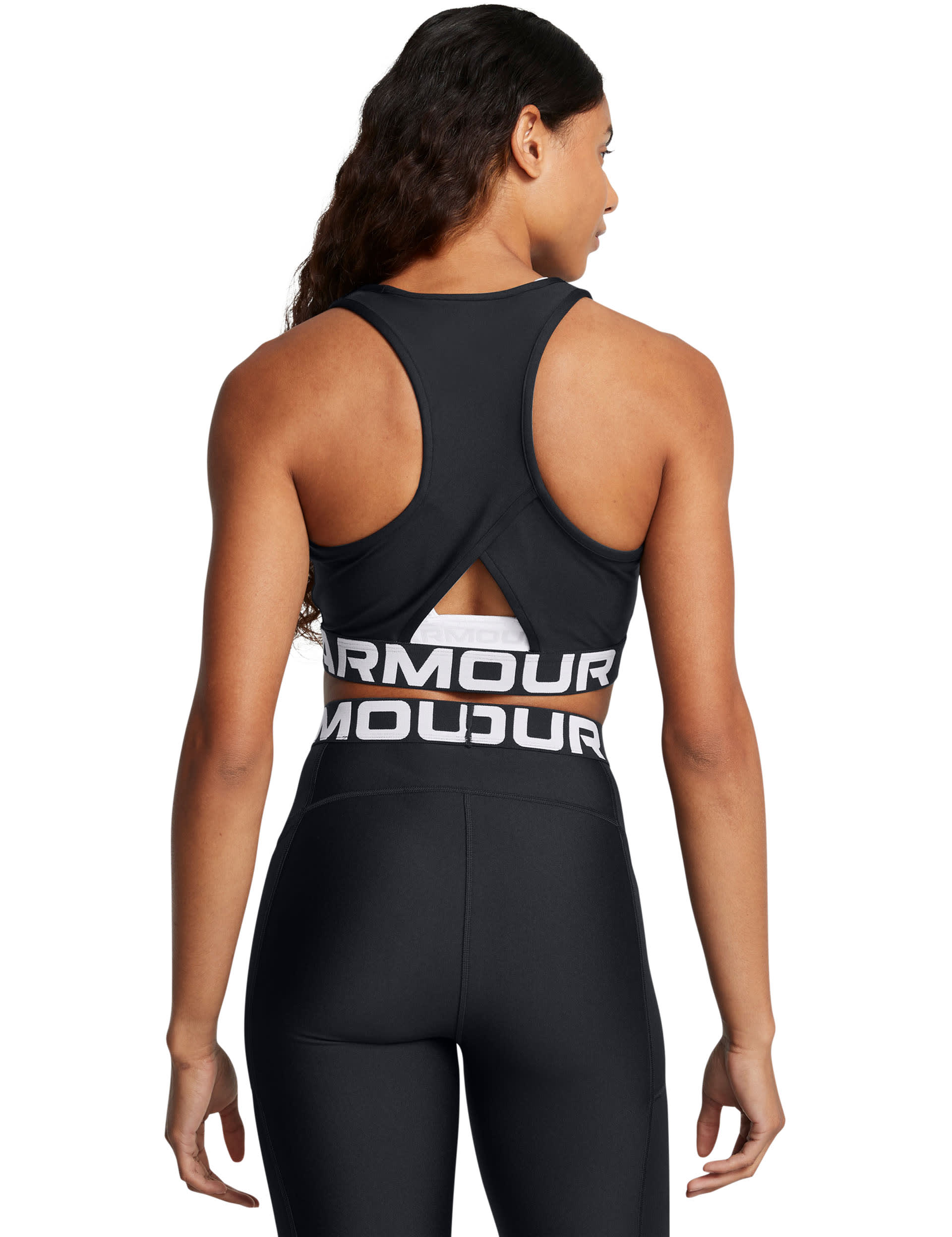 Under Armour Women's HeatGear Crew Neck Cross Back Vest Top - M - Black, Black