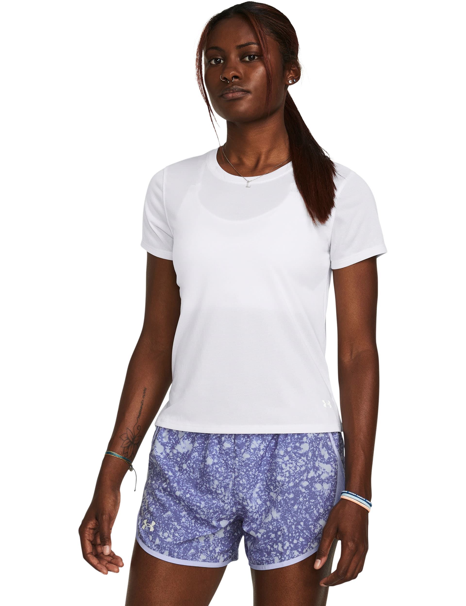 Under Armour Women's Launch Crew Neck Running T-Shirt - M - White, White