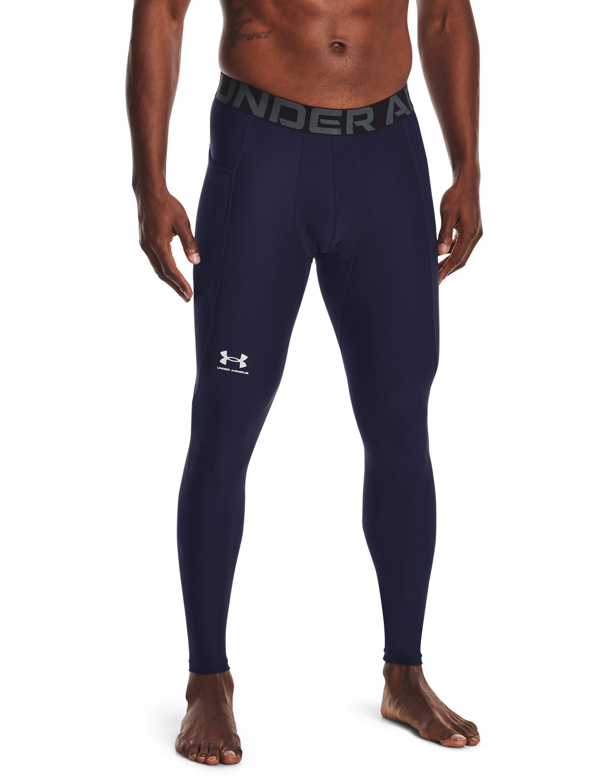 Under Armour Men's HeatGear Running Leggings - M - Navy, Navy,Black