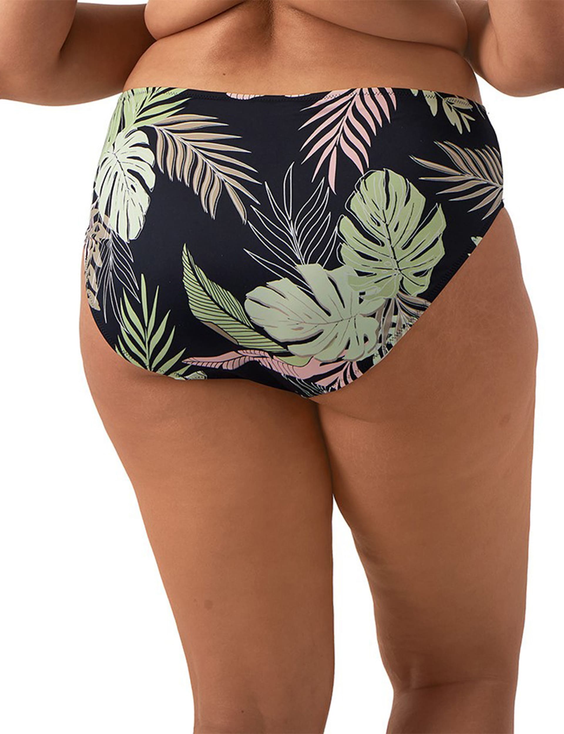 Elomi Women's Tropical Retreat Floral Bikini Bottoms - 16 - Black, Black