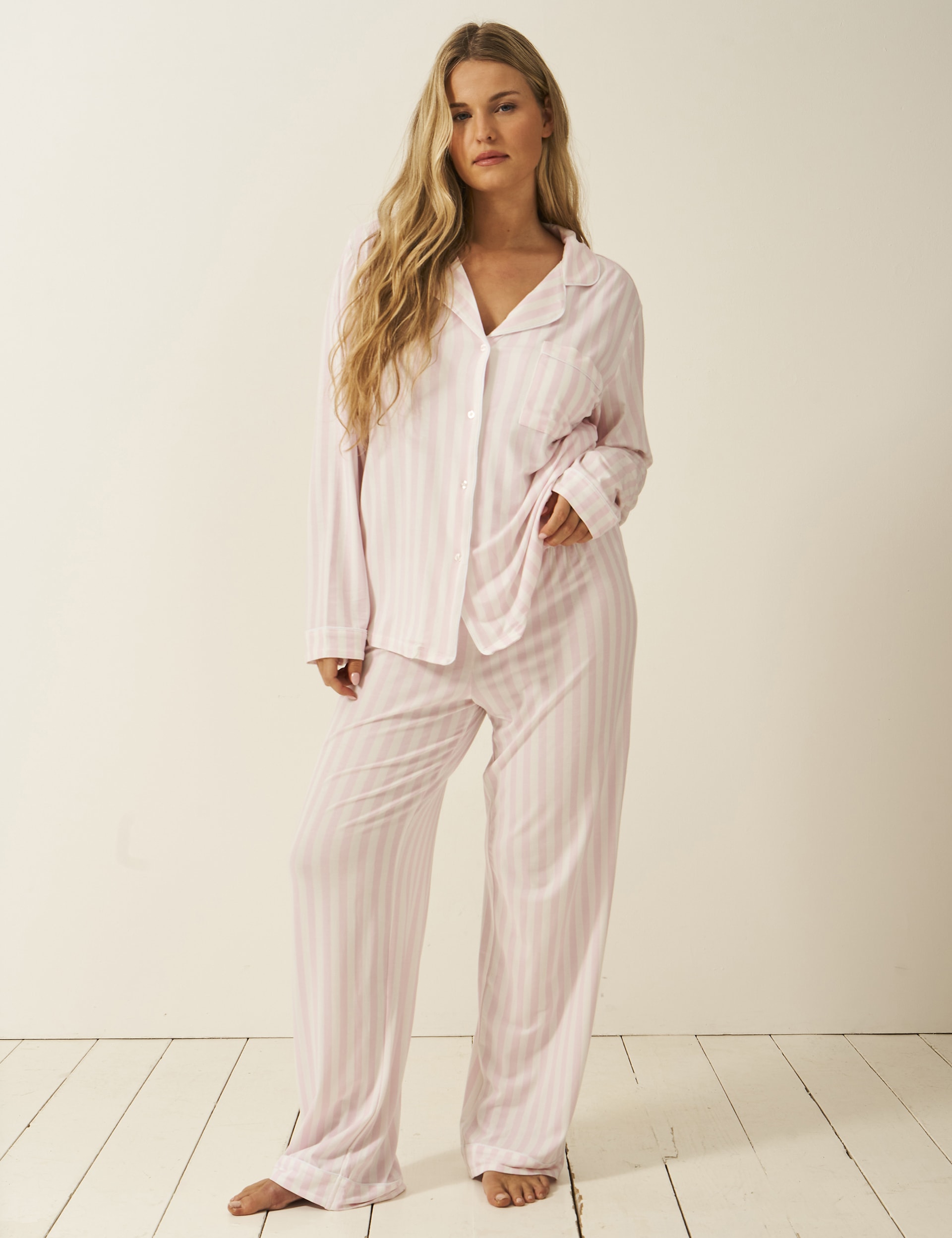 Stripe & Stare Women's Striped Pyjama Set - XL - Pink Mix, Pink Mix