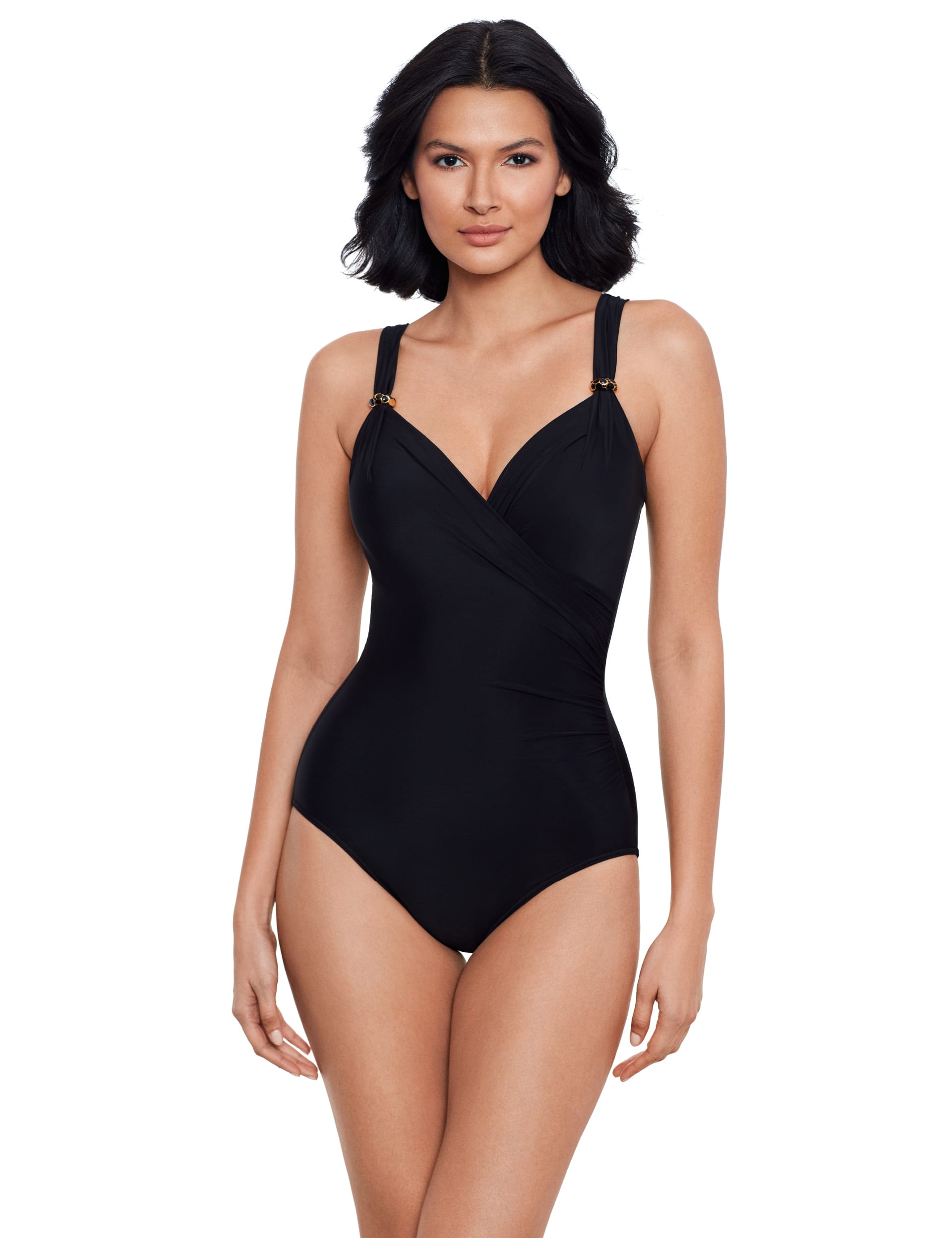 Miraclesuit Women's Razzle Dazzle Siren Extra Firm Control Padded Wired Swimsuit - 16 - Black, Black