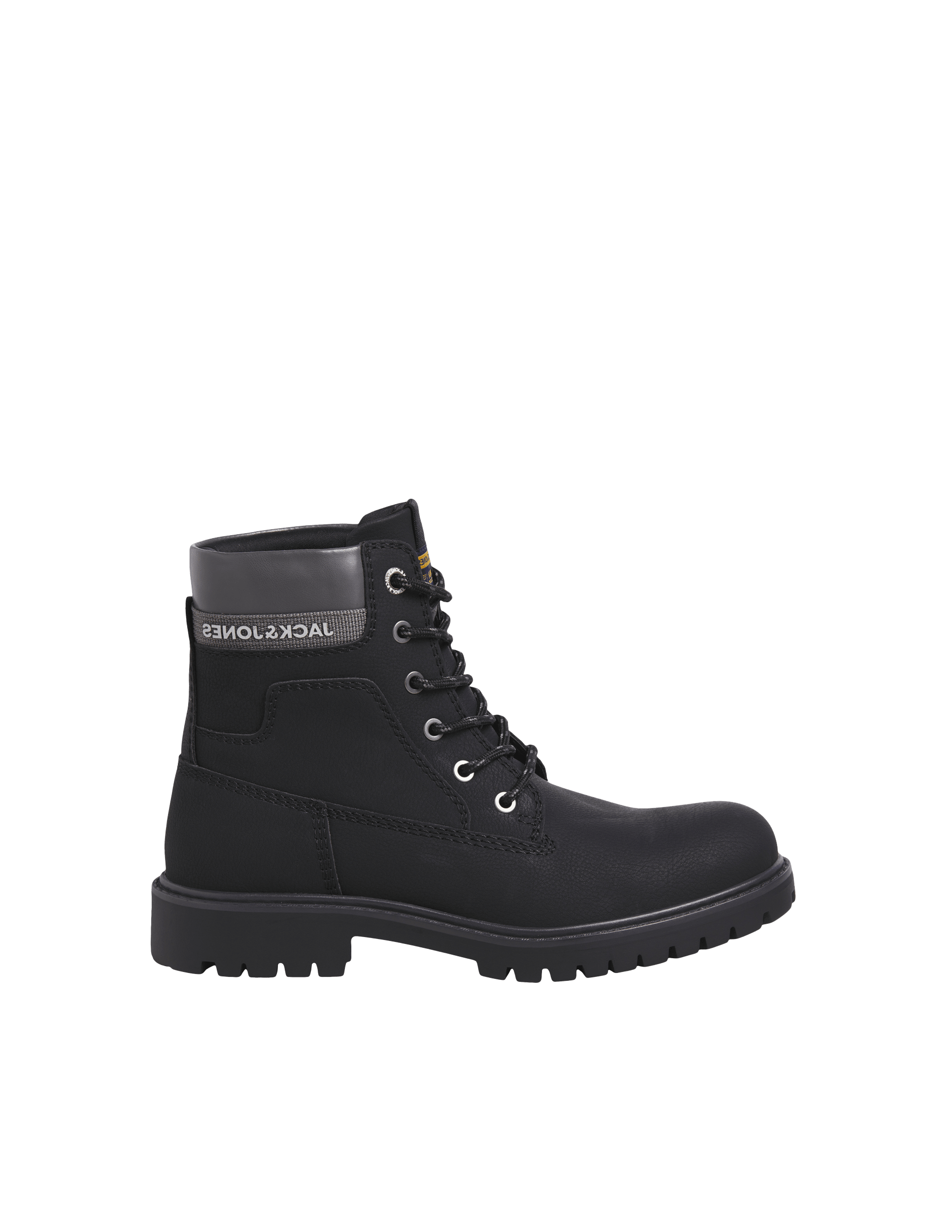 Jack & Jones Men's Leather Casual Boots - 9 - Black, Black