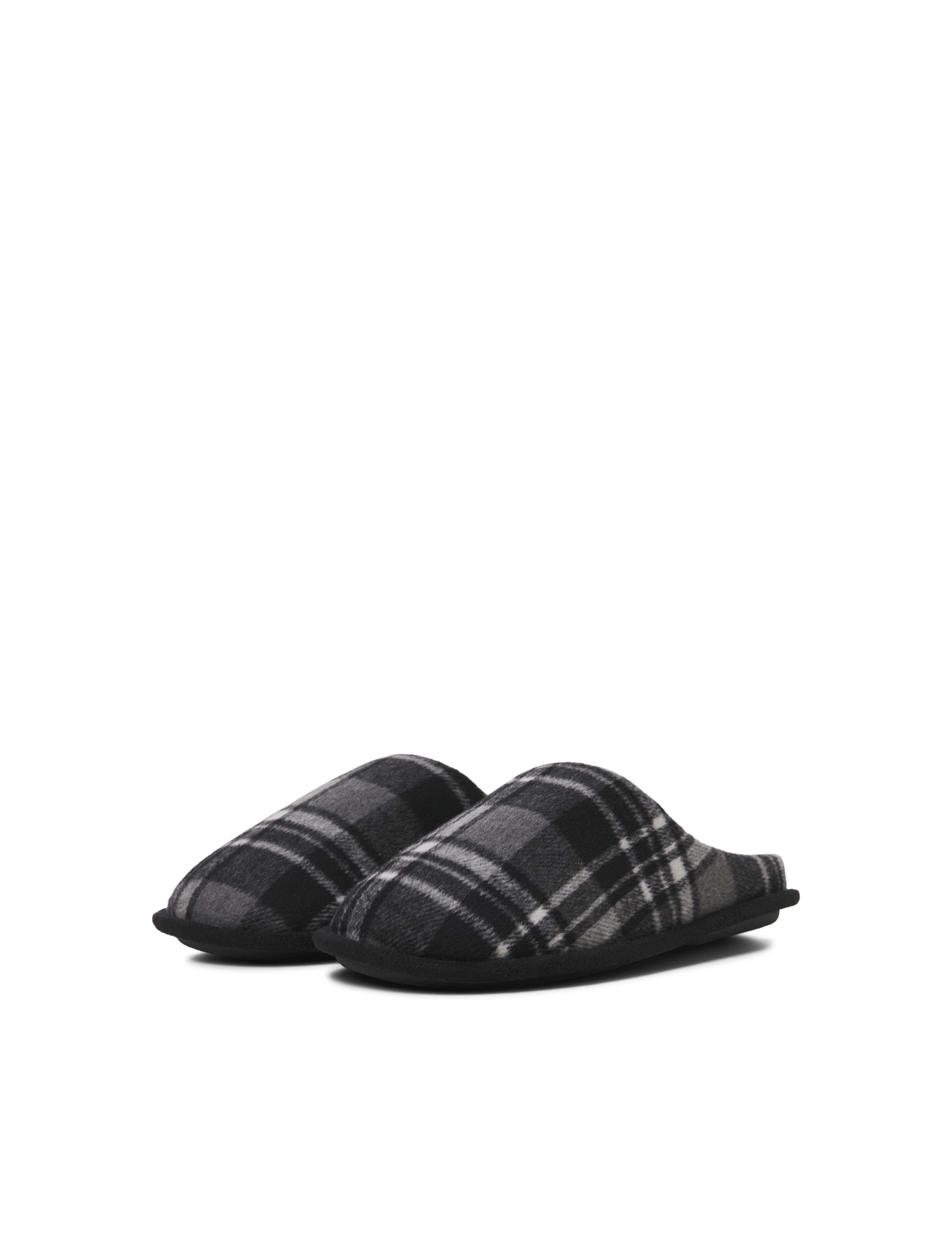 Jack & Jones Men's Checked Mule Slippers - 8 - Black Mix, Black Mix,Green Mix