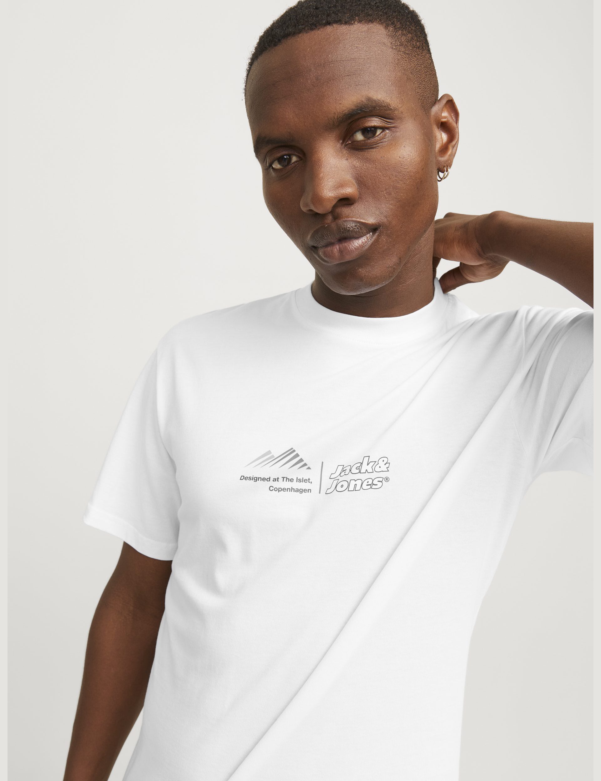 Jack & Jones Men's Pure Cotton Logo T-Shirt - White, White